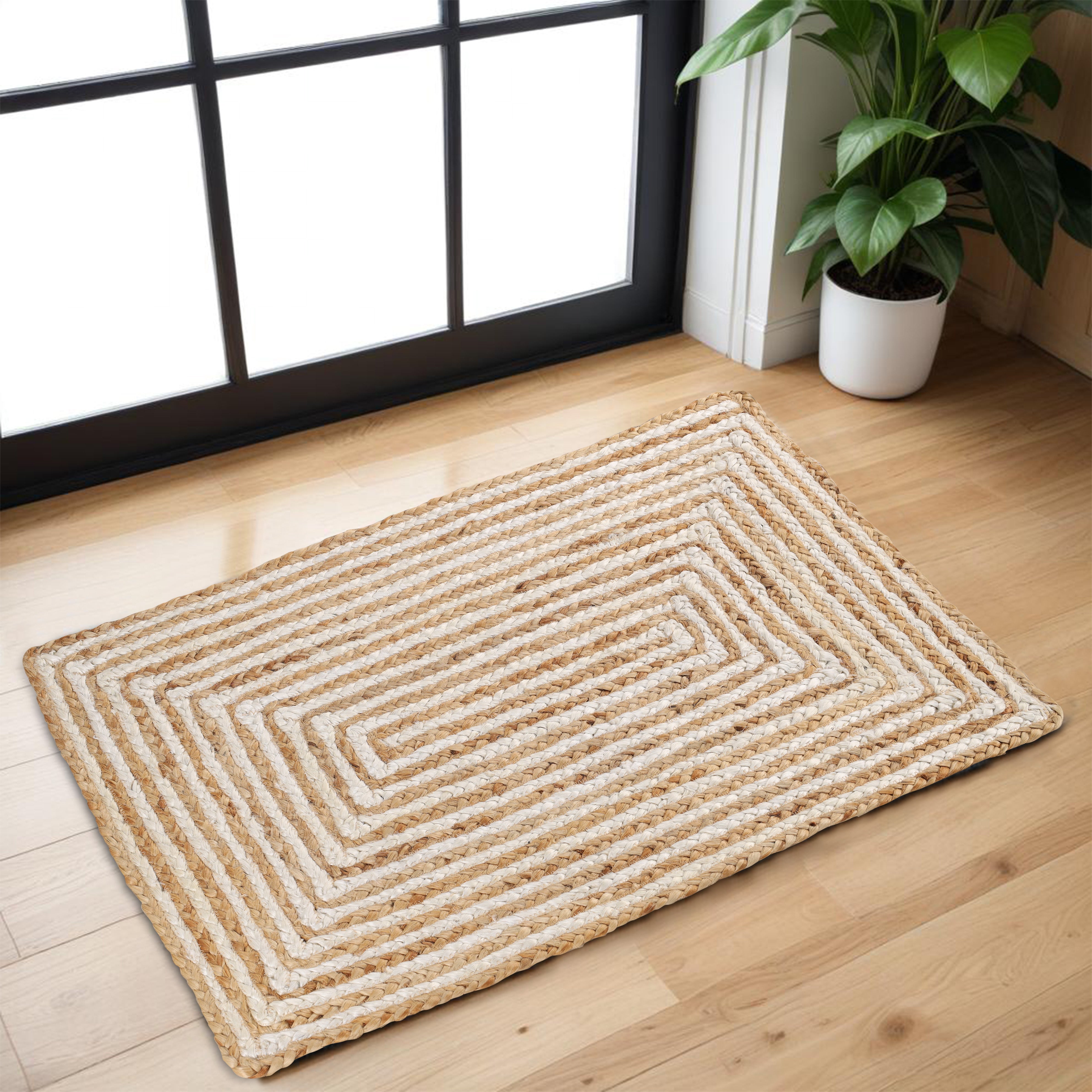 Braided Jute Reversible Handwoven Indoor Outdoor Area Rug - Omnigoodsstore