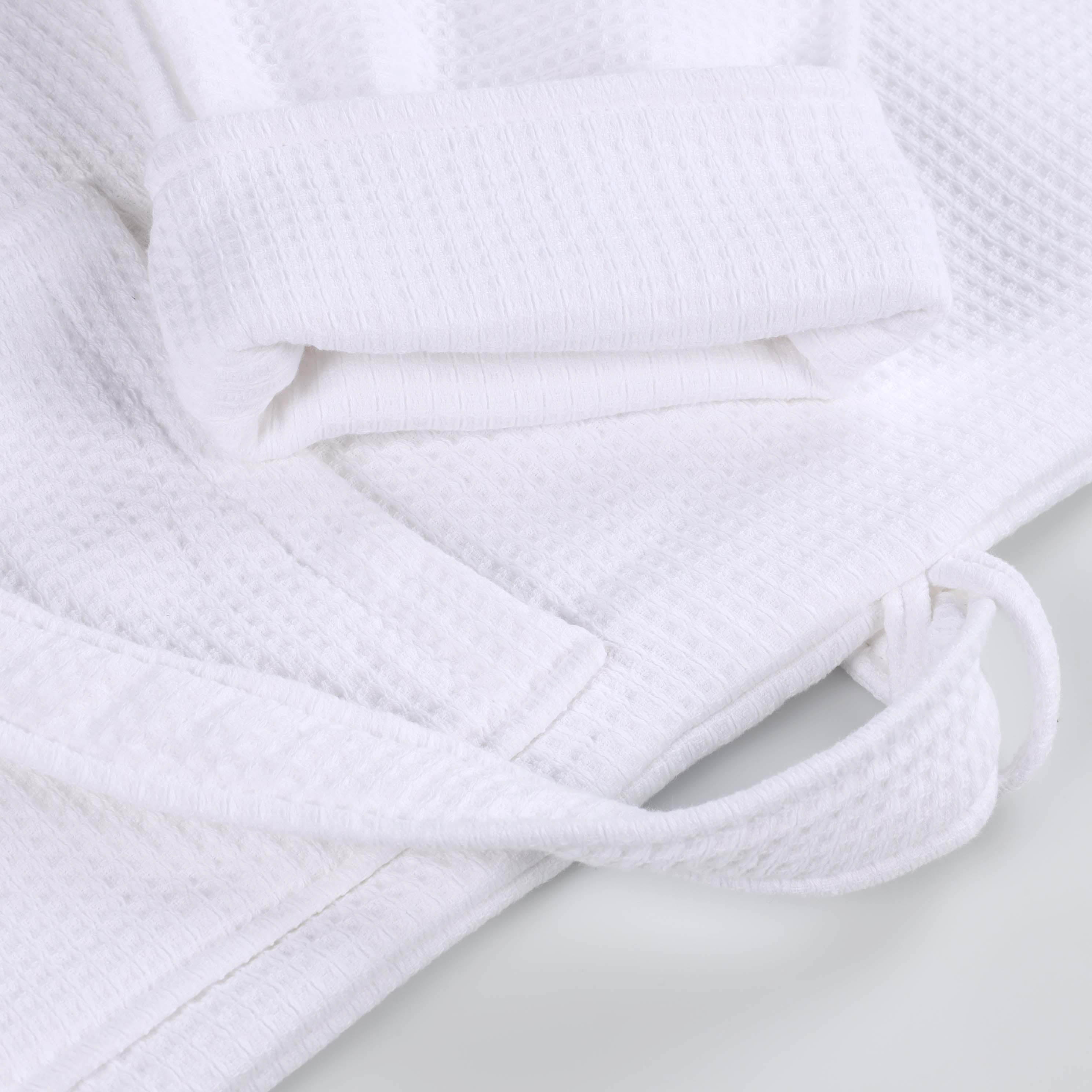 Waffle Weave Cotton Soft Lightweight Oversized Unisex Adult Bath Robe - Omnigoodsstore