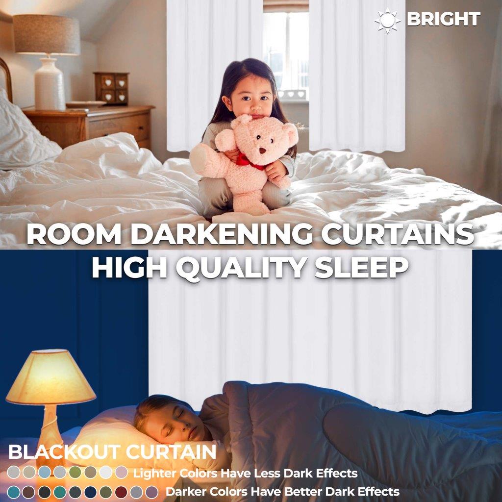 Solid Classic Modern Rod Pocket Blackout Curtain Set - Omnigoodsstore