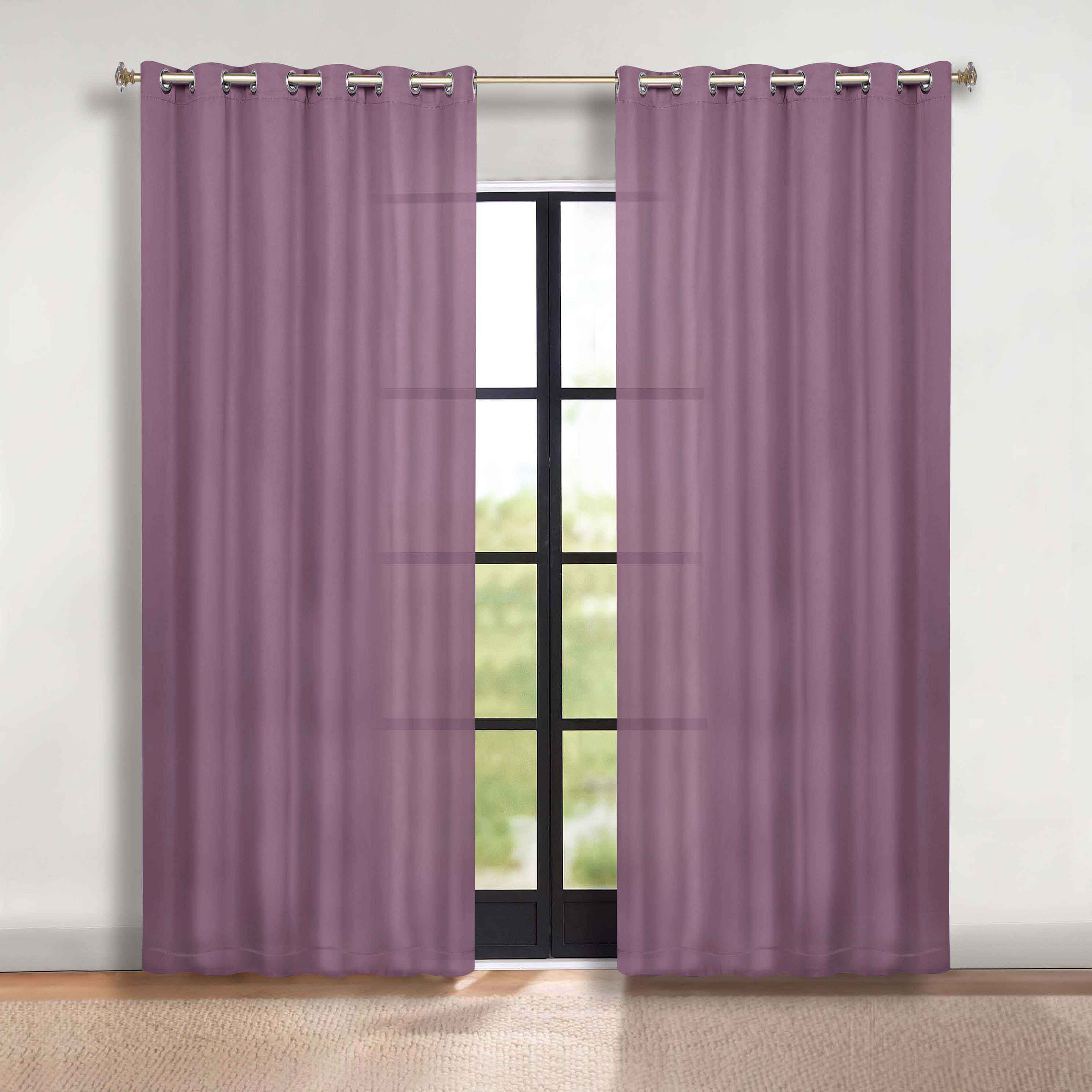 Solid Machine Washable Room Darkening Blackout Curtains, Set of 2 - Omnigoodsstore