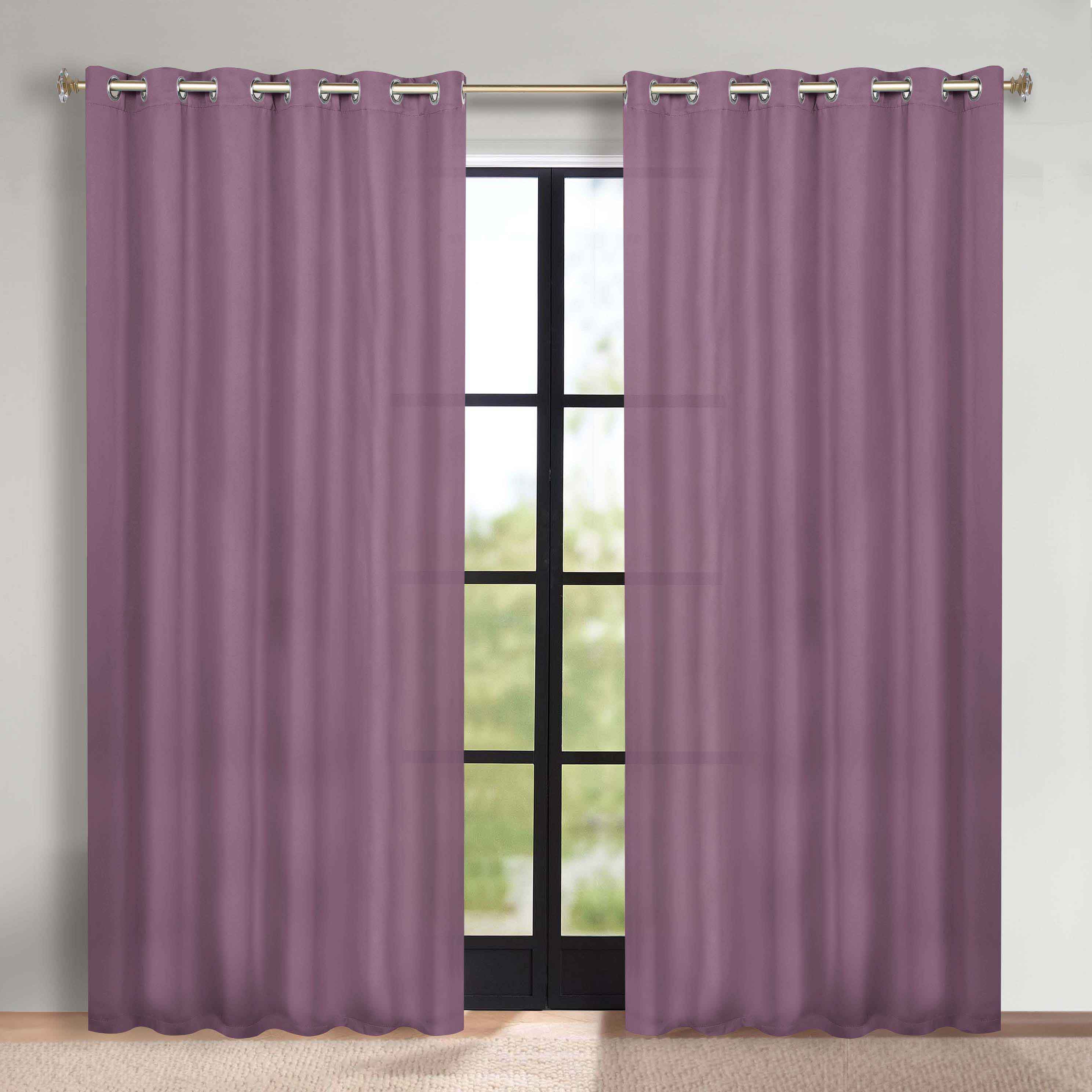 Solid Machine Washable Room Darkening Blackout Curtains, Set of 2 - Omnigoodsstore