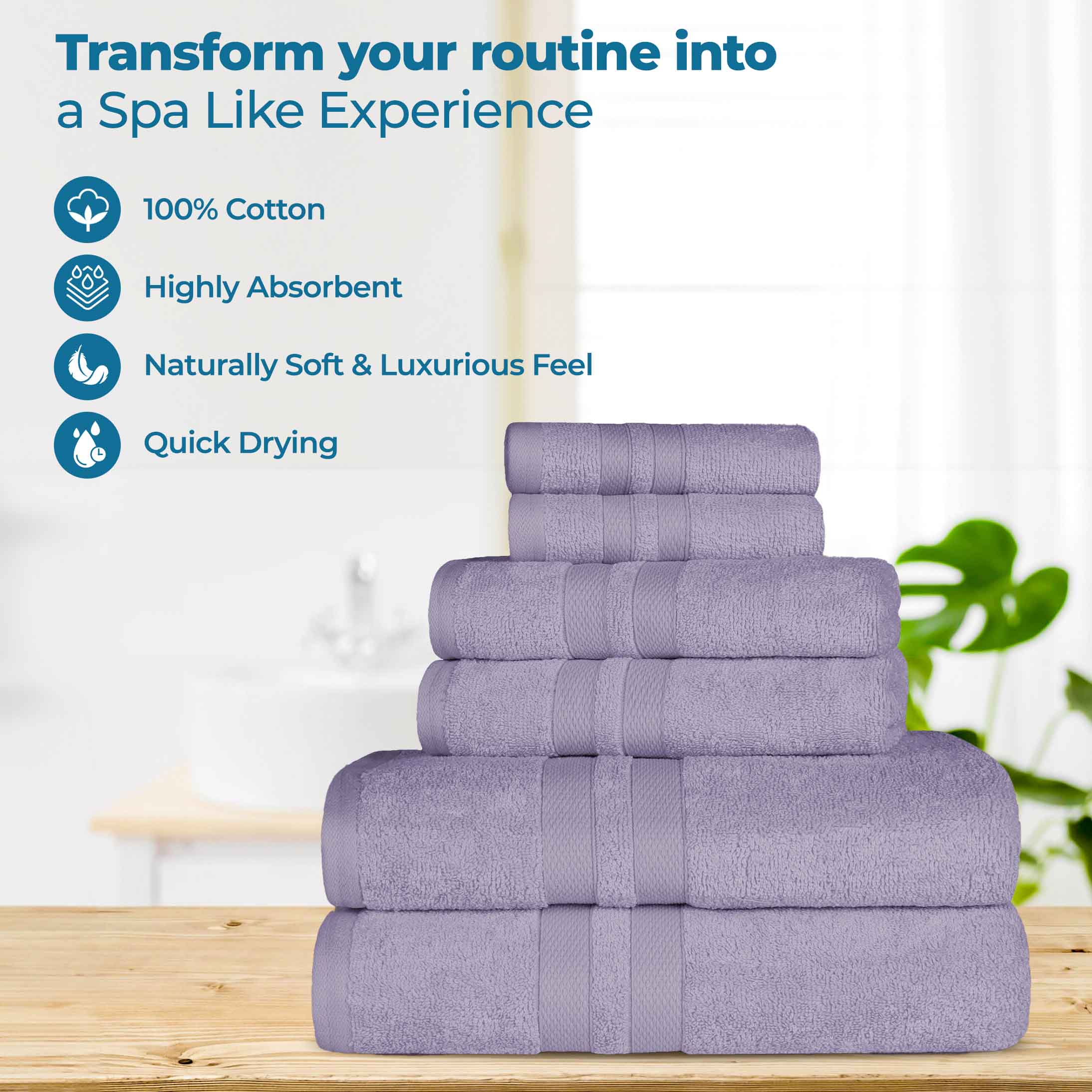 Cotton Ultra Soft 6 Piece Solid Towel Set - Omnigoodsstore