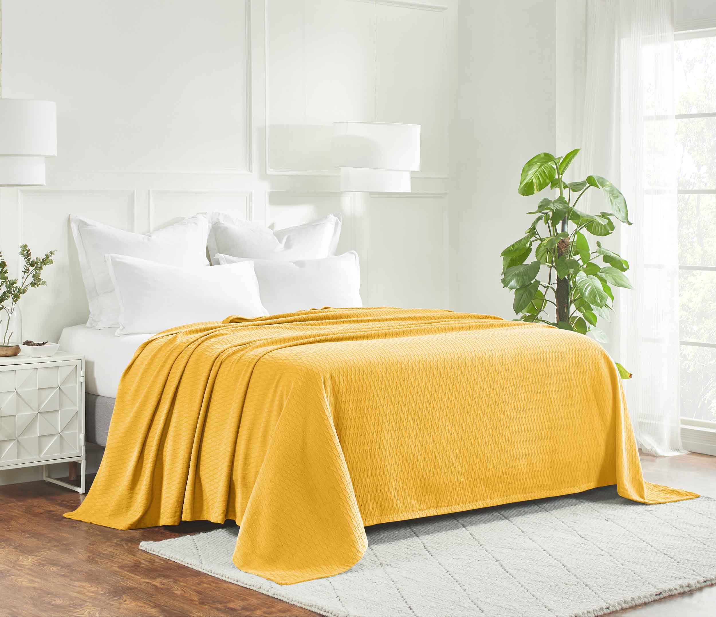 Cotton All Season Diamond Bed Blanket & Sofa Throw - Omnigoodsstore