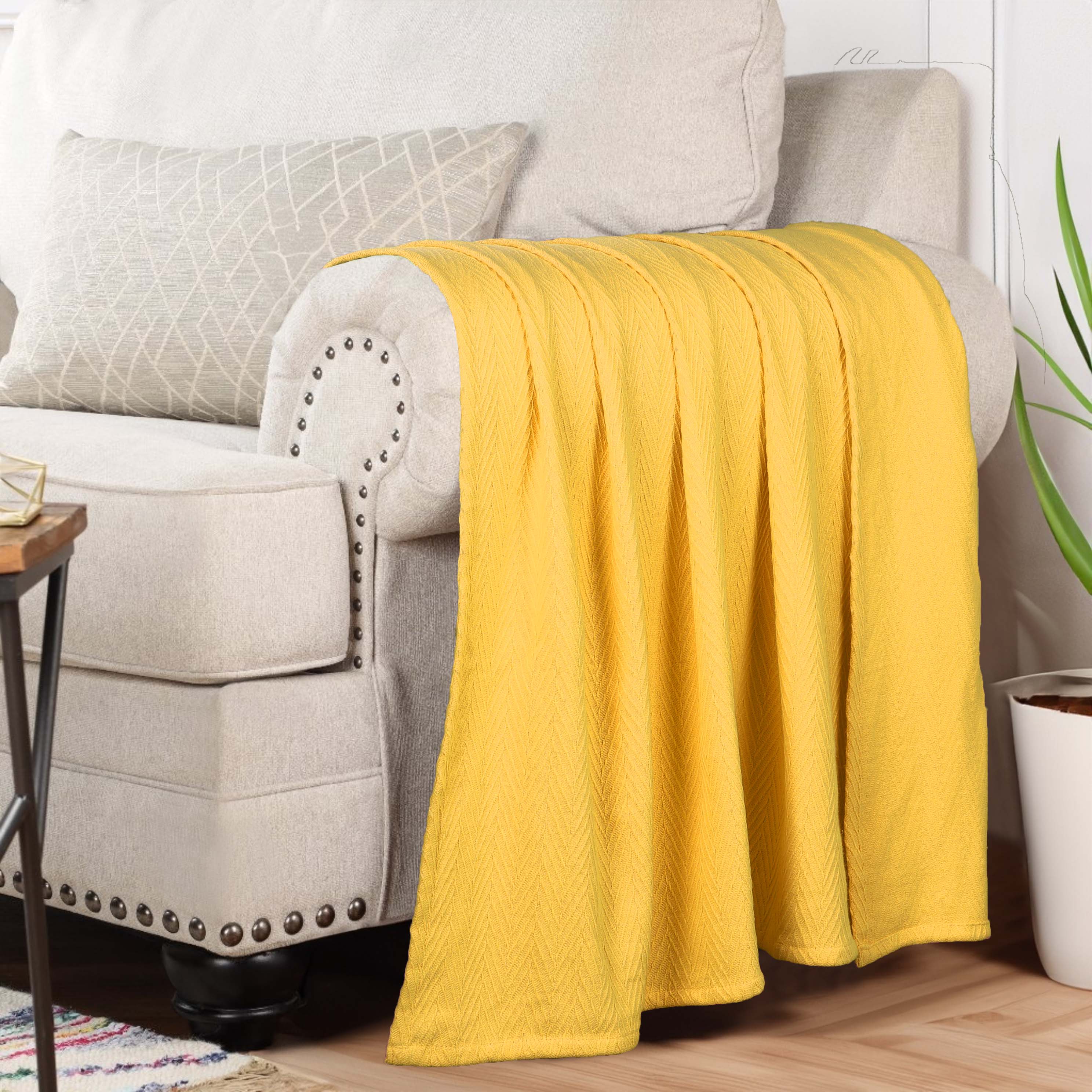 All-Season Chevron Cotton Bed Blanket & Sofa Throw - Omnigoodsstore