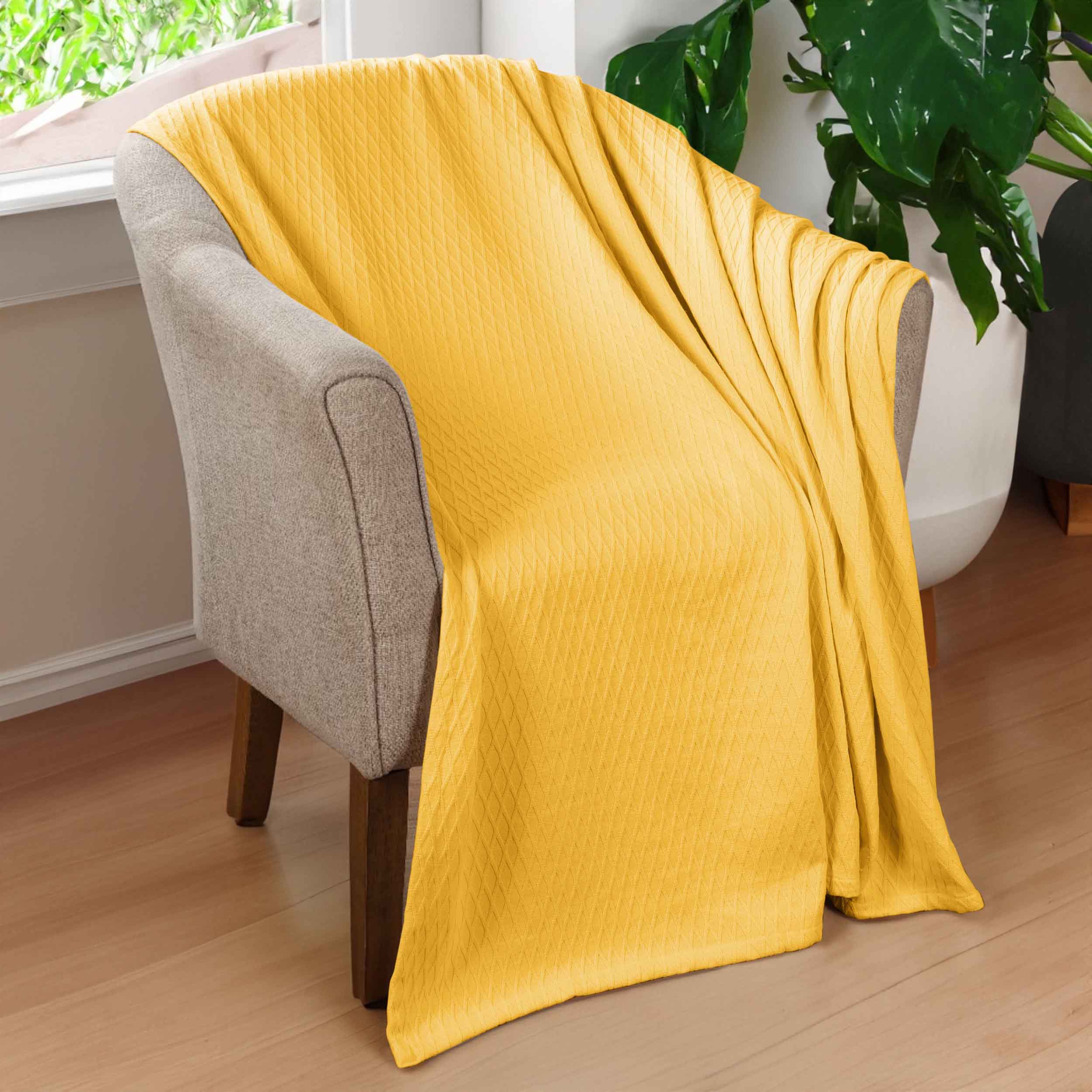 Cotton All Season Diamond Bed Blanket & Sofa Throw - Omnigoodsstore