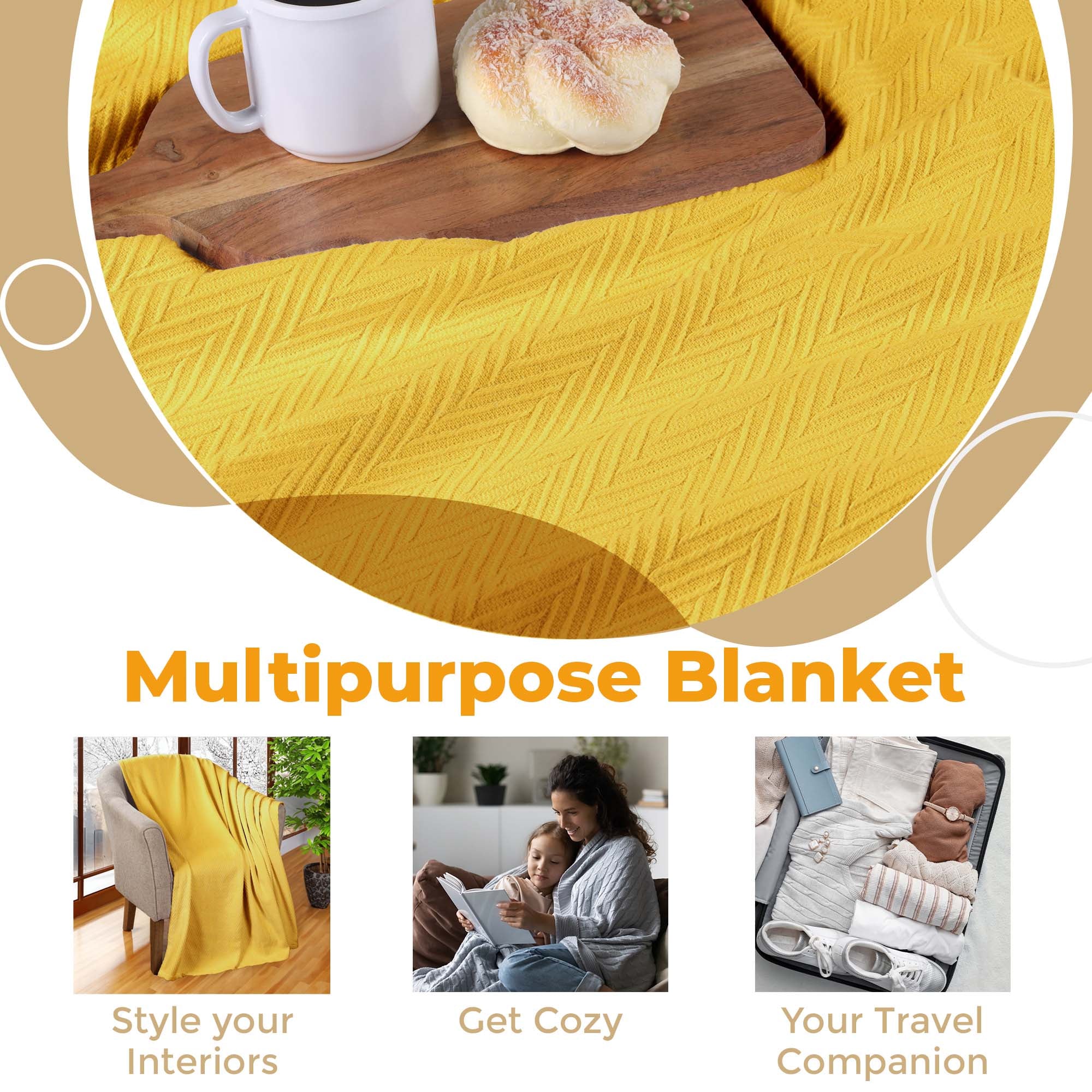 All-Season Chevron Cotton Bed Blanket & Sofa Throw - Omnigoodsstore