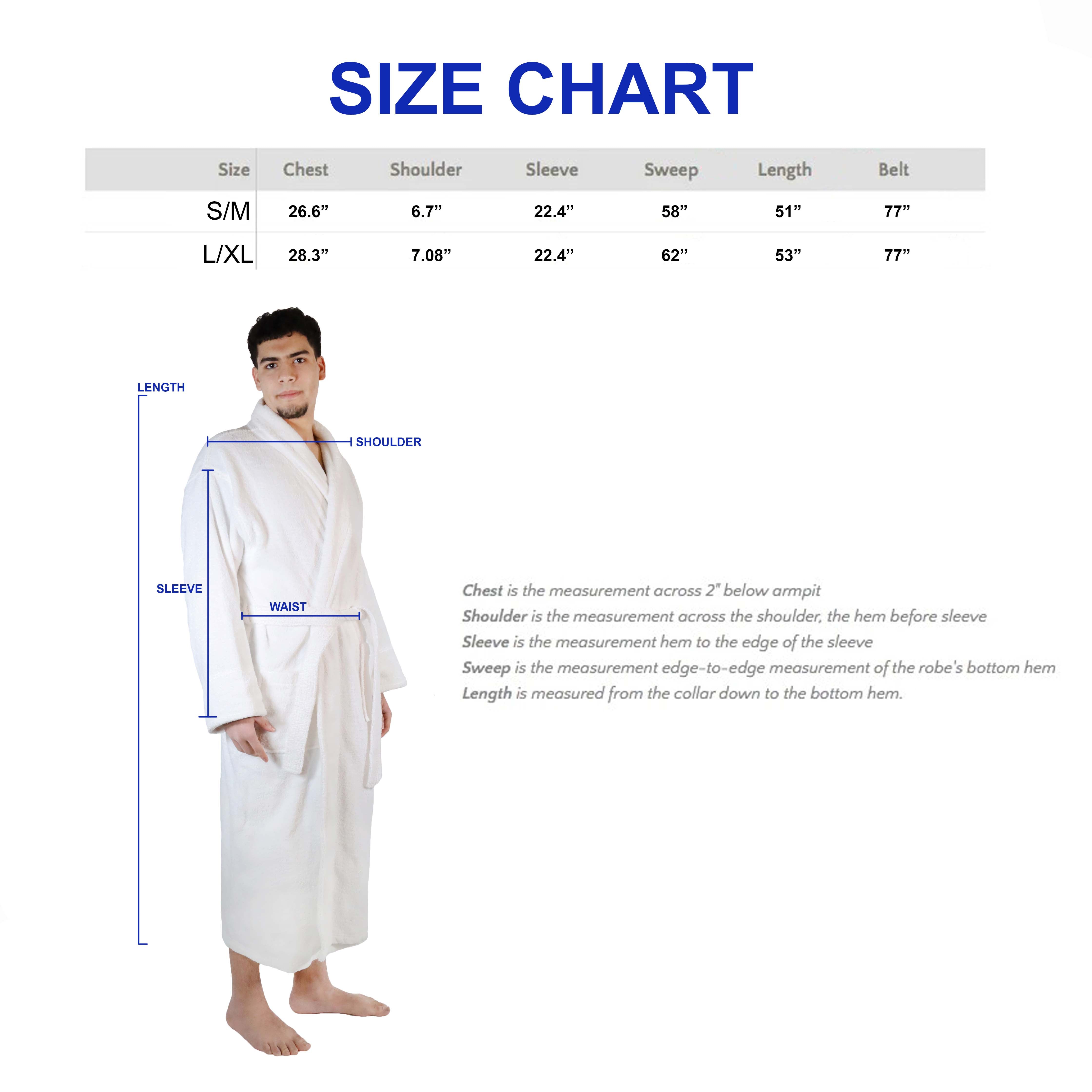 Classic Men's Bath Robe Turkish Cotton Bathrobe with Adjustable Belt - Omnigoodsstore