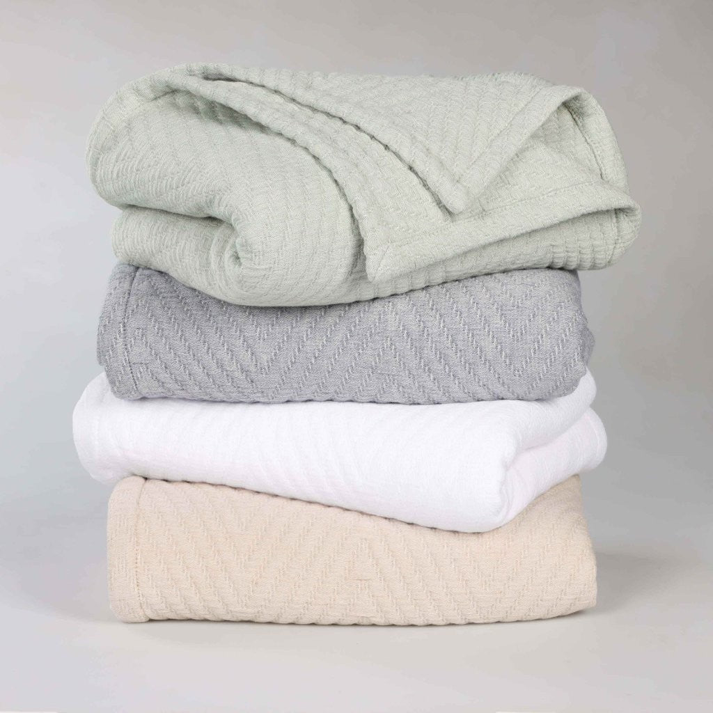 Aswan Cotton Medium Weight Chevron Woven Coverlet - Omnigoodsstore