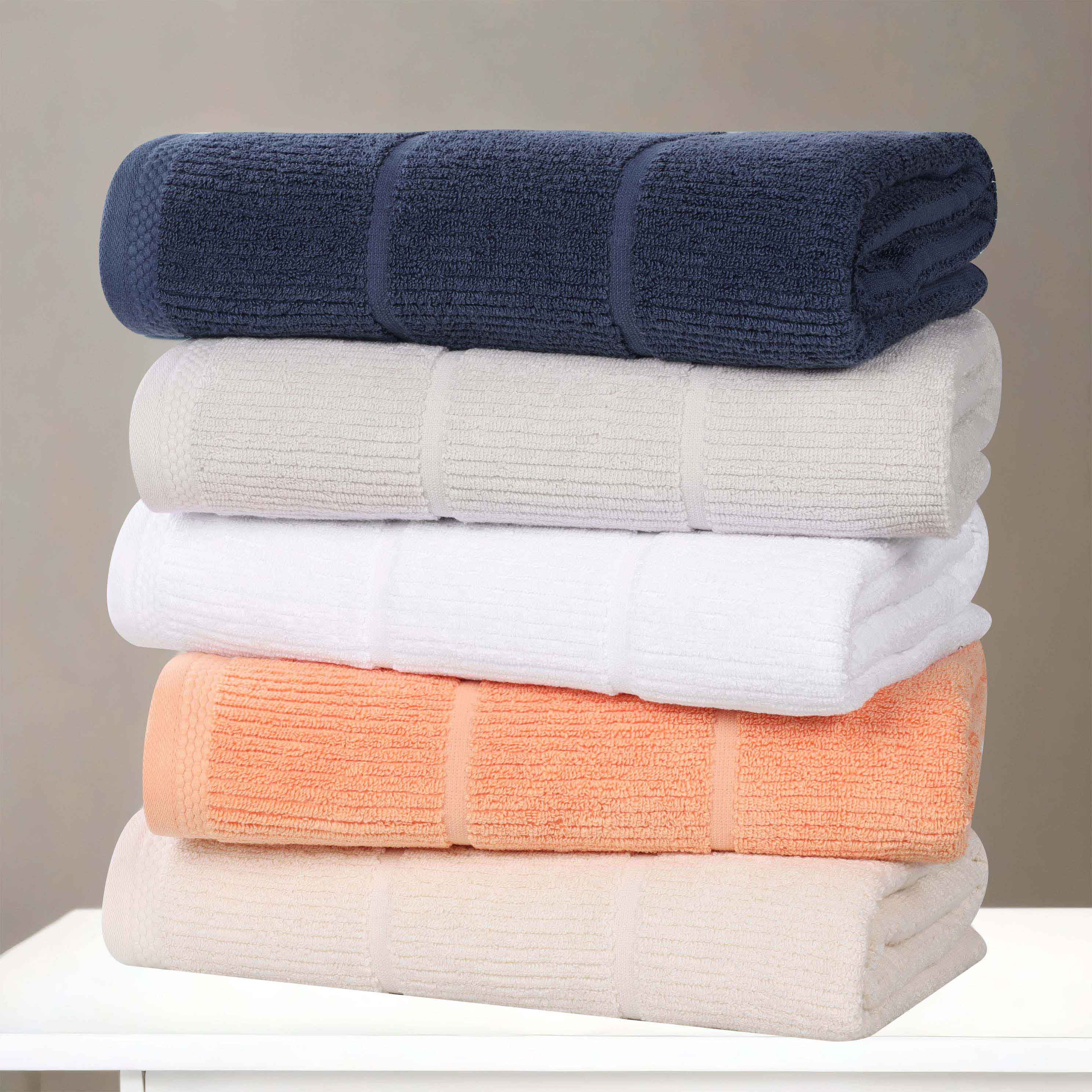 Milo Smart Twist Cotton Solid Ribbed Design 8 Piece Towel Set - Omnigoodsstore