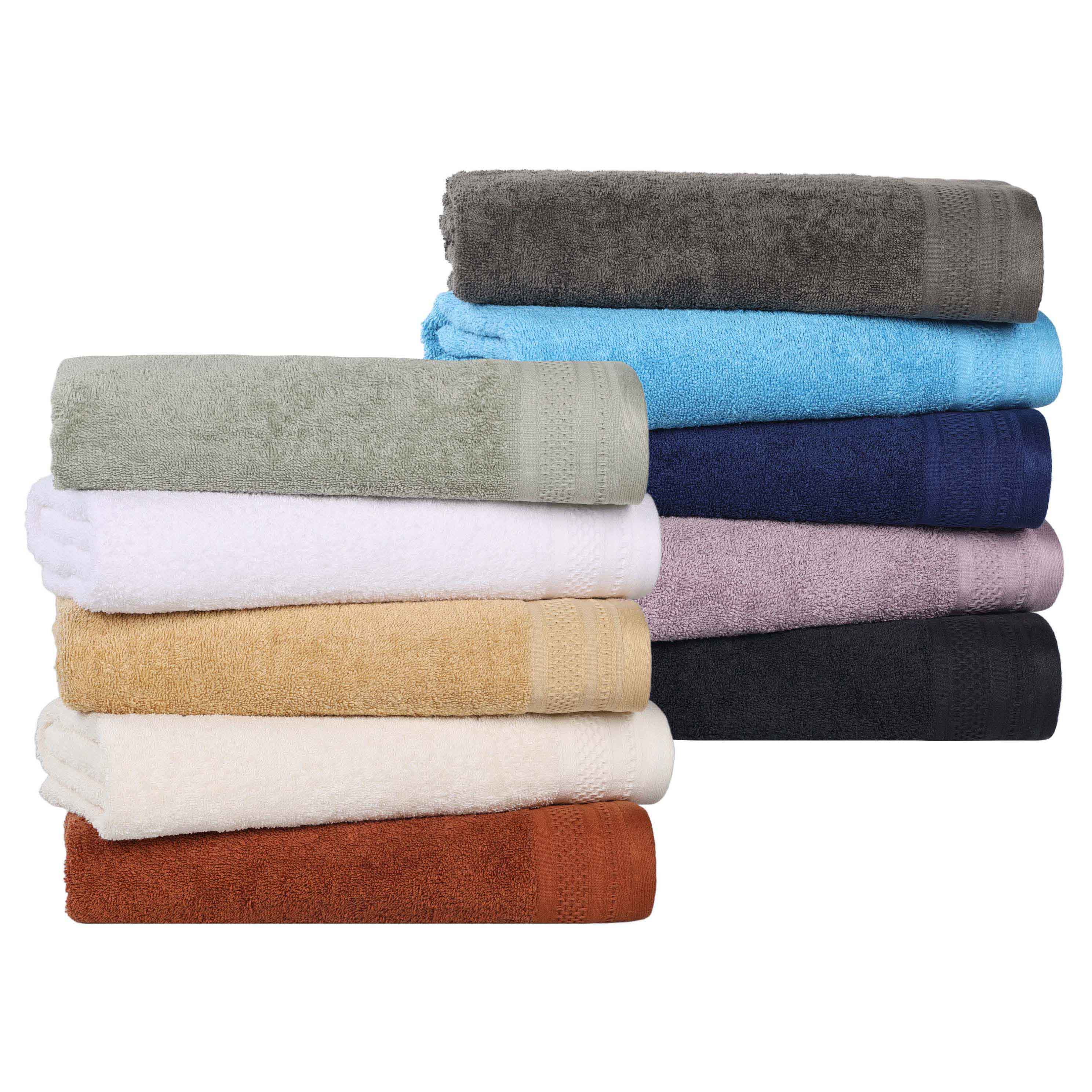 Honeycomb Textured Waffle Border Luxury Cotton Hand Towels, Set of 6 - Omnigoodsstore