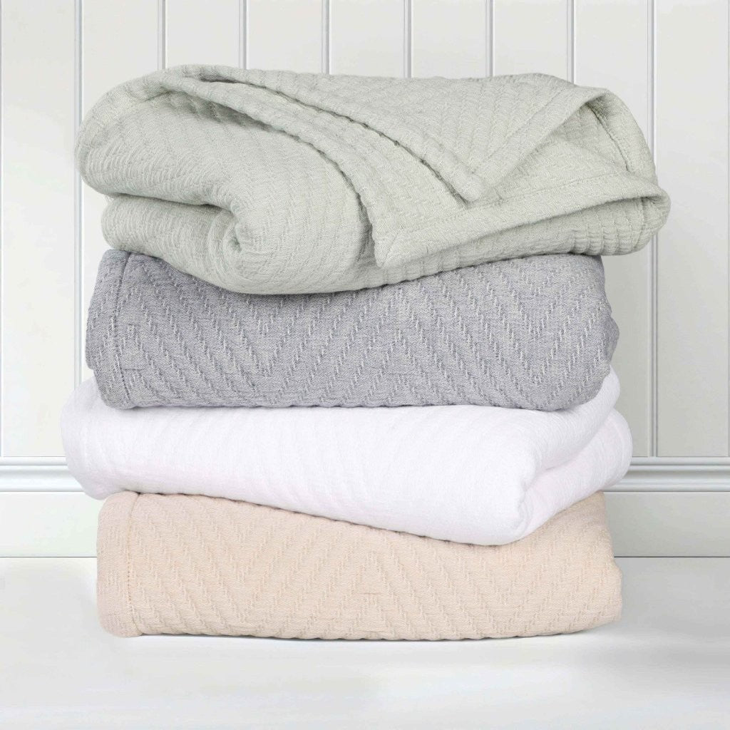 Aswan Cotton Medium Weight Chevron Woven Coverlet - Omnigoodsstore