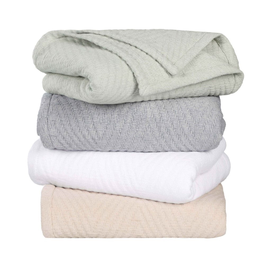 Aswan Cotton Medium Weight Chevron Woven Coverlet - Omnigoodsstore
