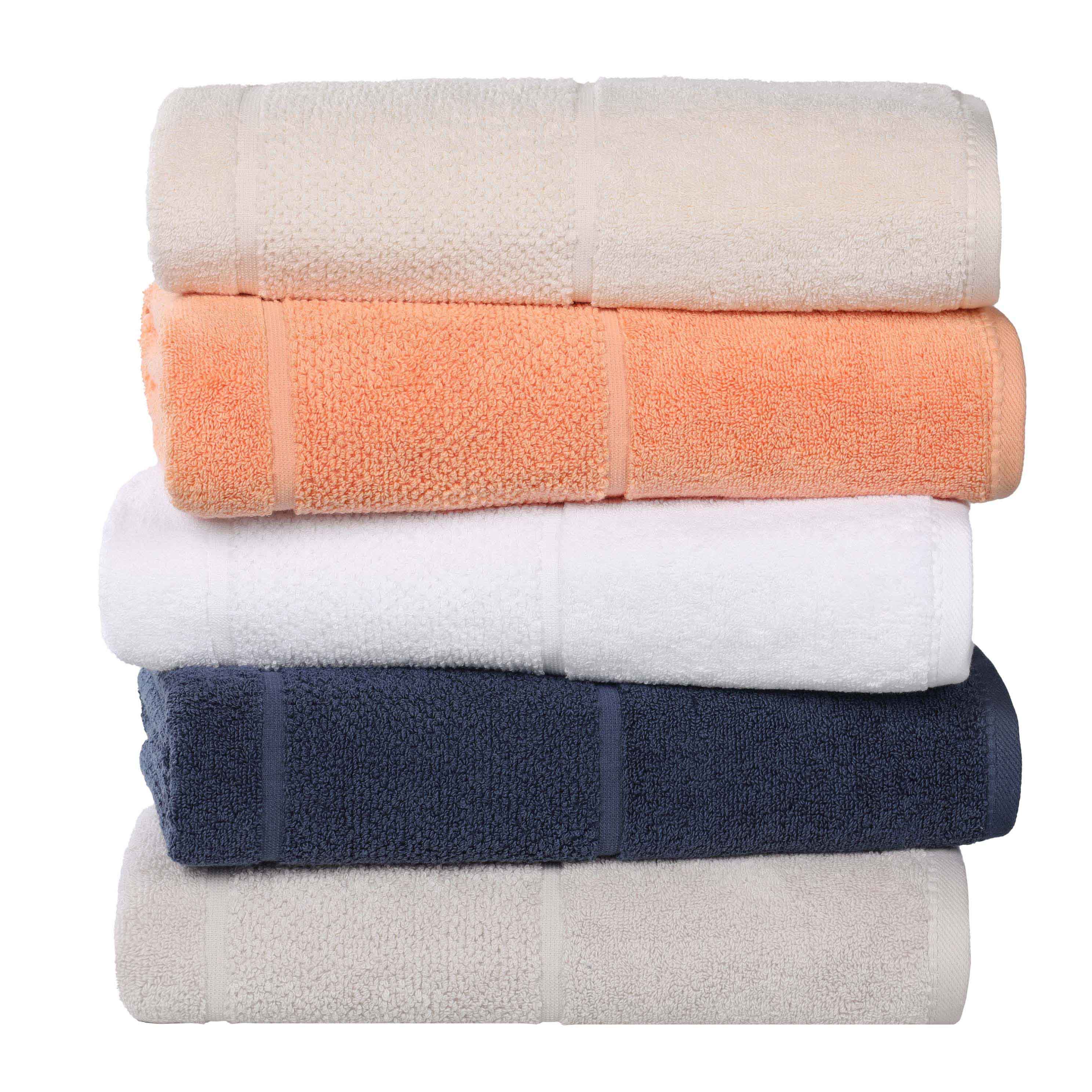 Mile Smart Twist Cotton Solid Broad Border 9 Piece Towel Set - Omnigoodsstore