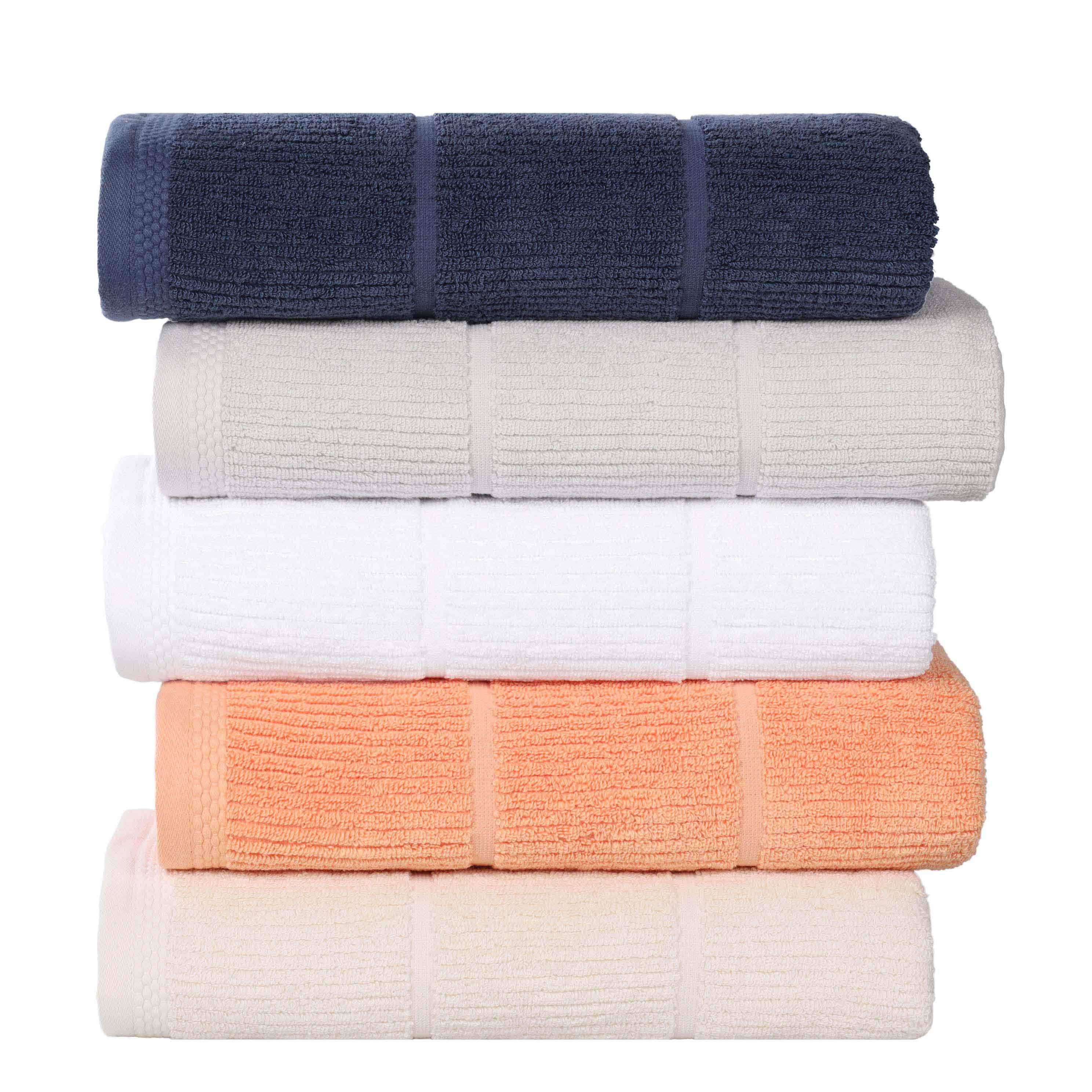 Milo Smart Twist Cotton Solid Ribbed Design 8 Piece Towel Set - Omnigoodsstore