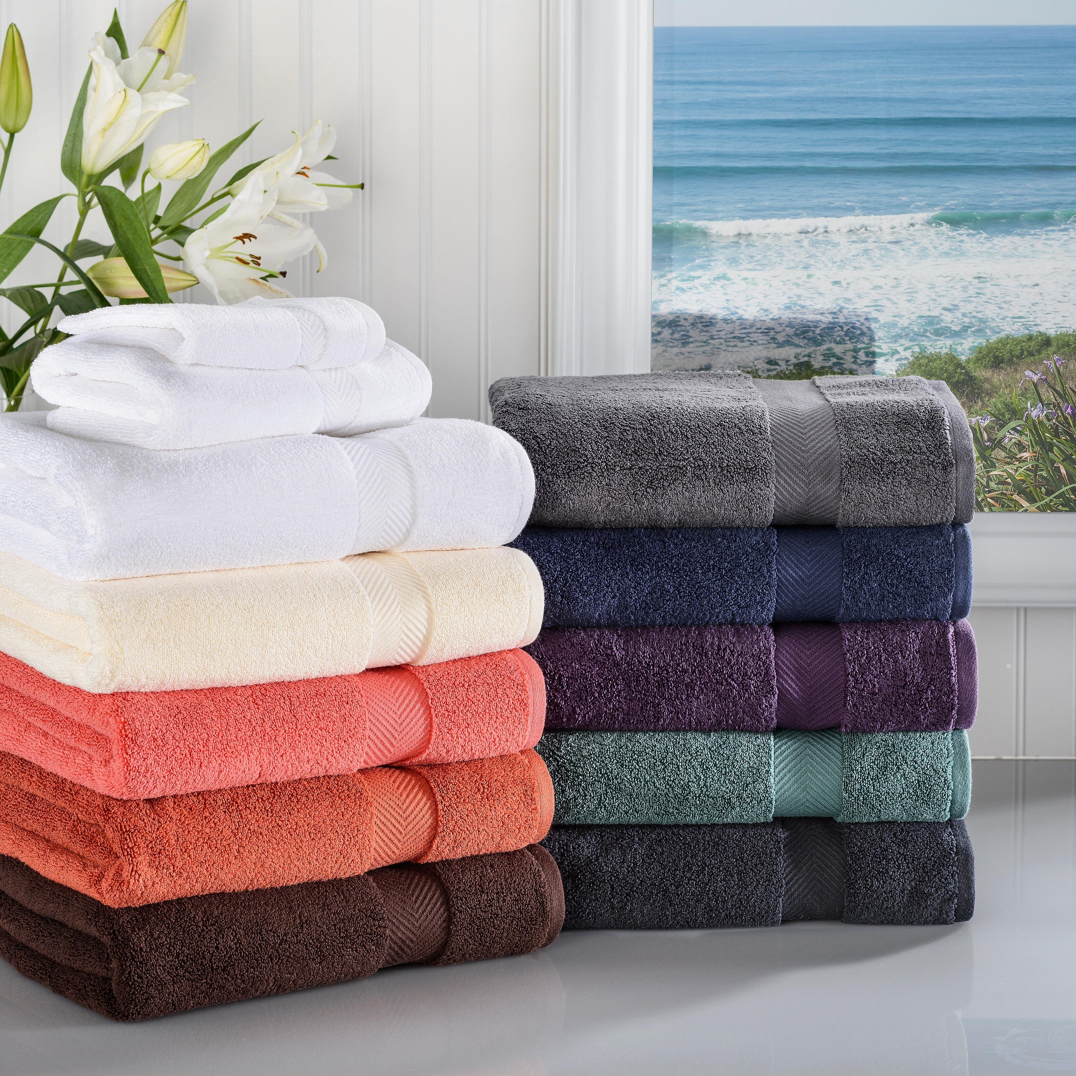Zero Twist Cotton Solid Ultra-Soft Absorbent Hand Towel Set of 6 - Omnigoodsstore
