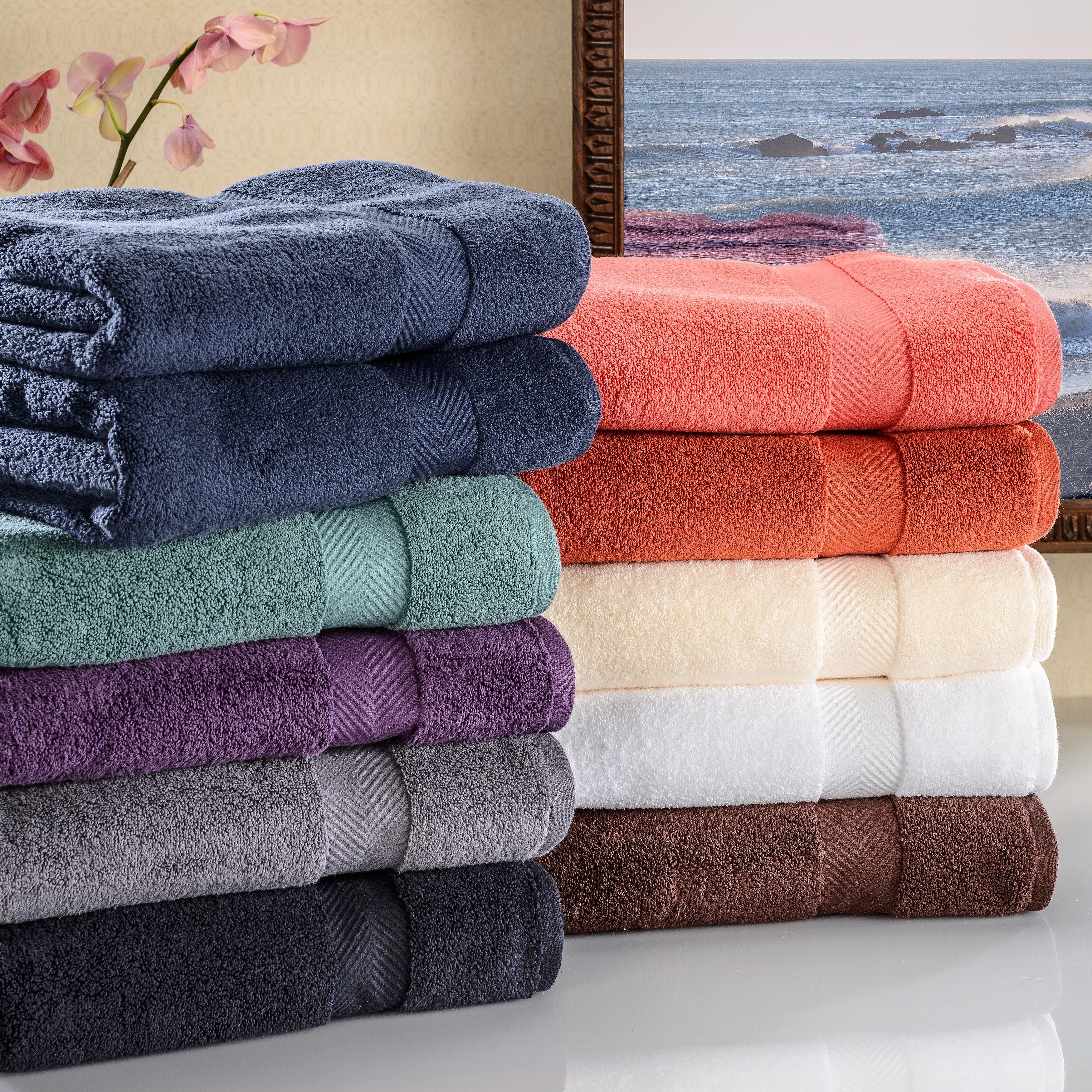 Zero Twist Cotton Solid Ultra-Soft Absorbent Hand Towel Set of 6 - Omnigoodsstore