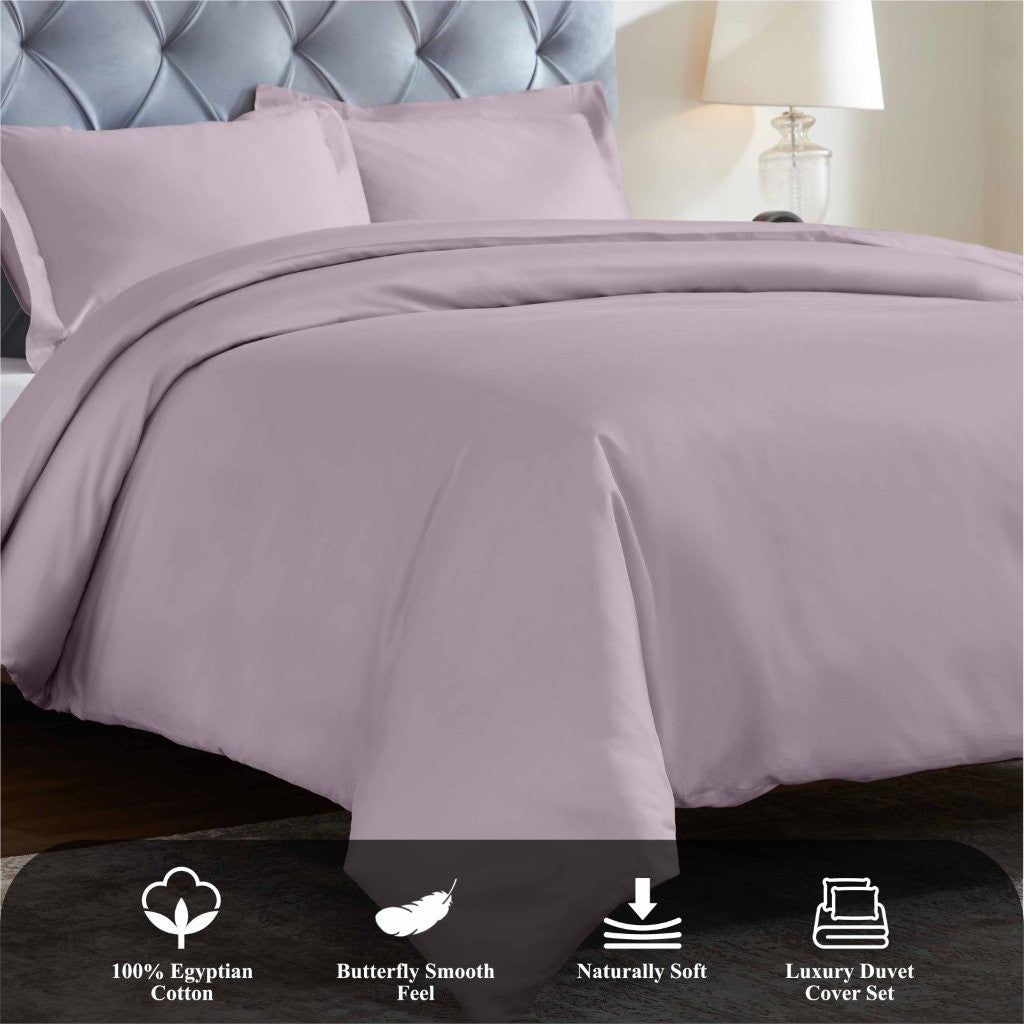 1200 Thread Count Egyptian Solid Cotton Duvet Cover Set - Omnigoodsstore
