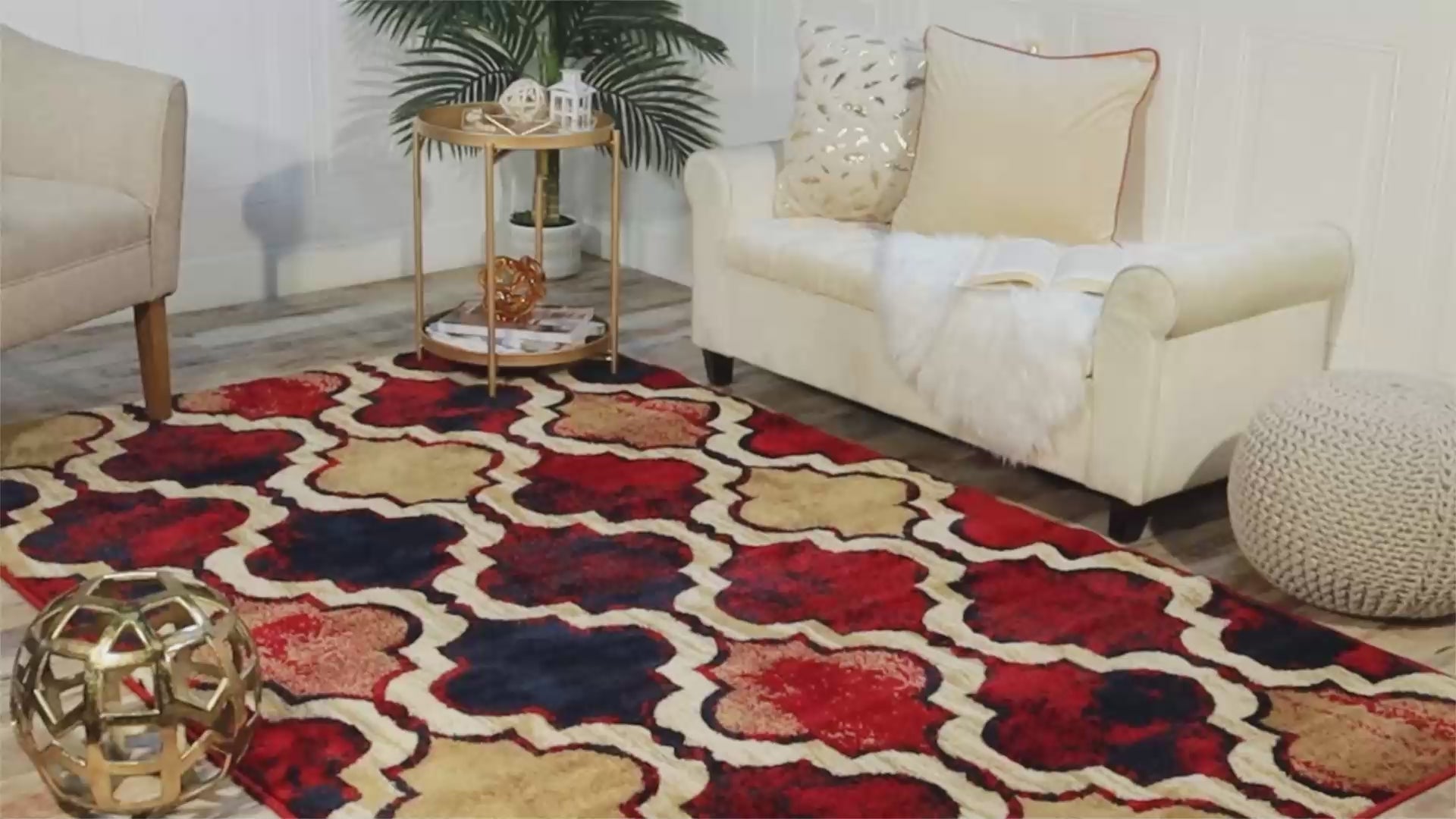 Viking Contemporary Geometric Trellis Area Rug - Royal Blue