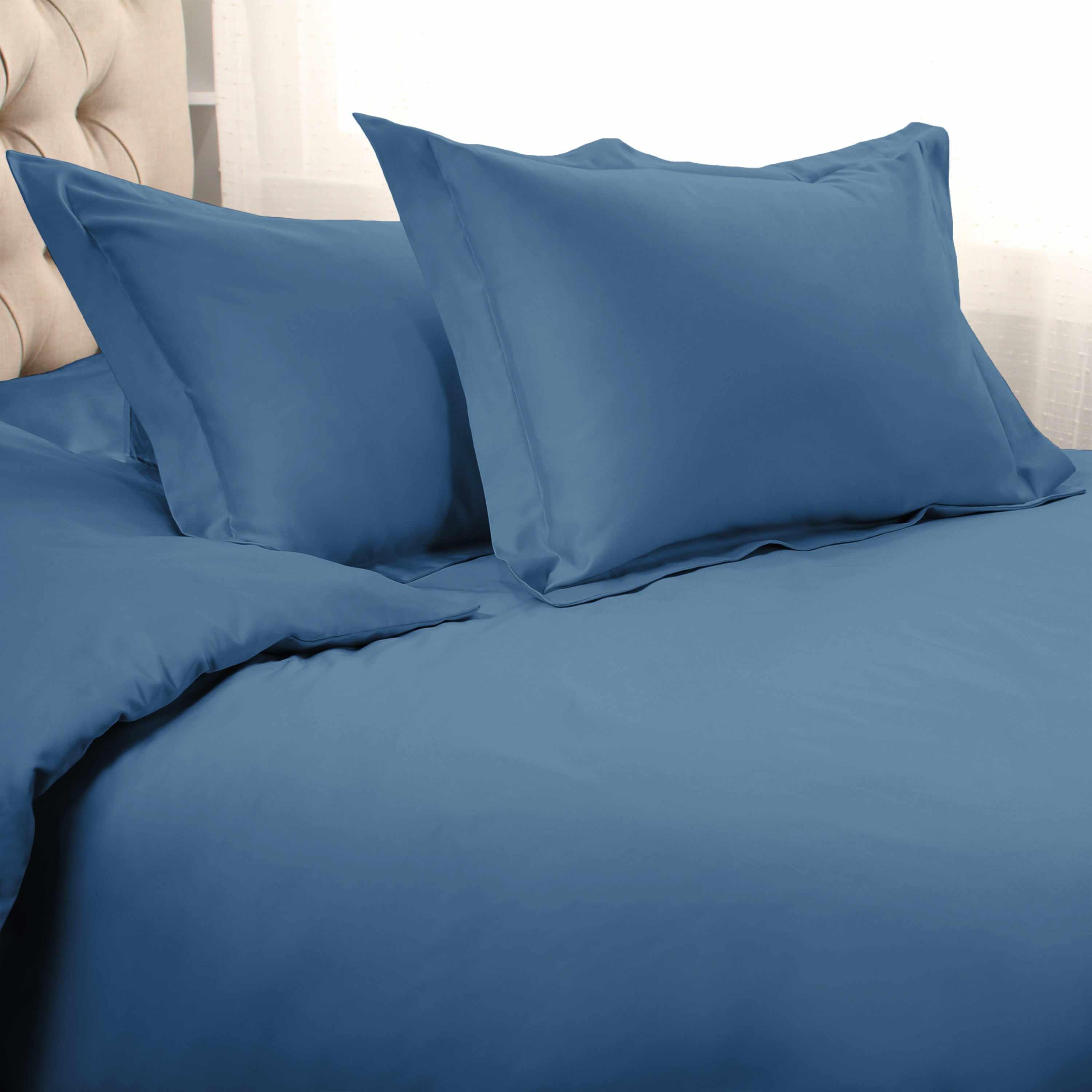 1000 Thread Count Egyptian Cotton Solid Duvet Cover Set - Omnigoodsstore