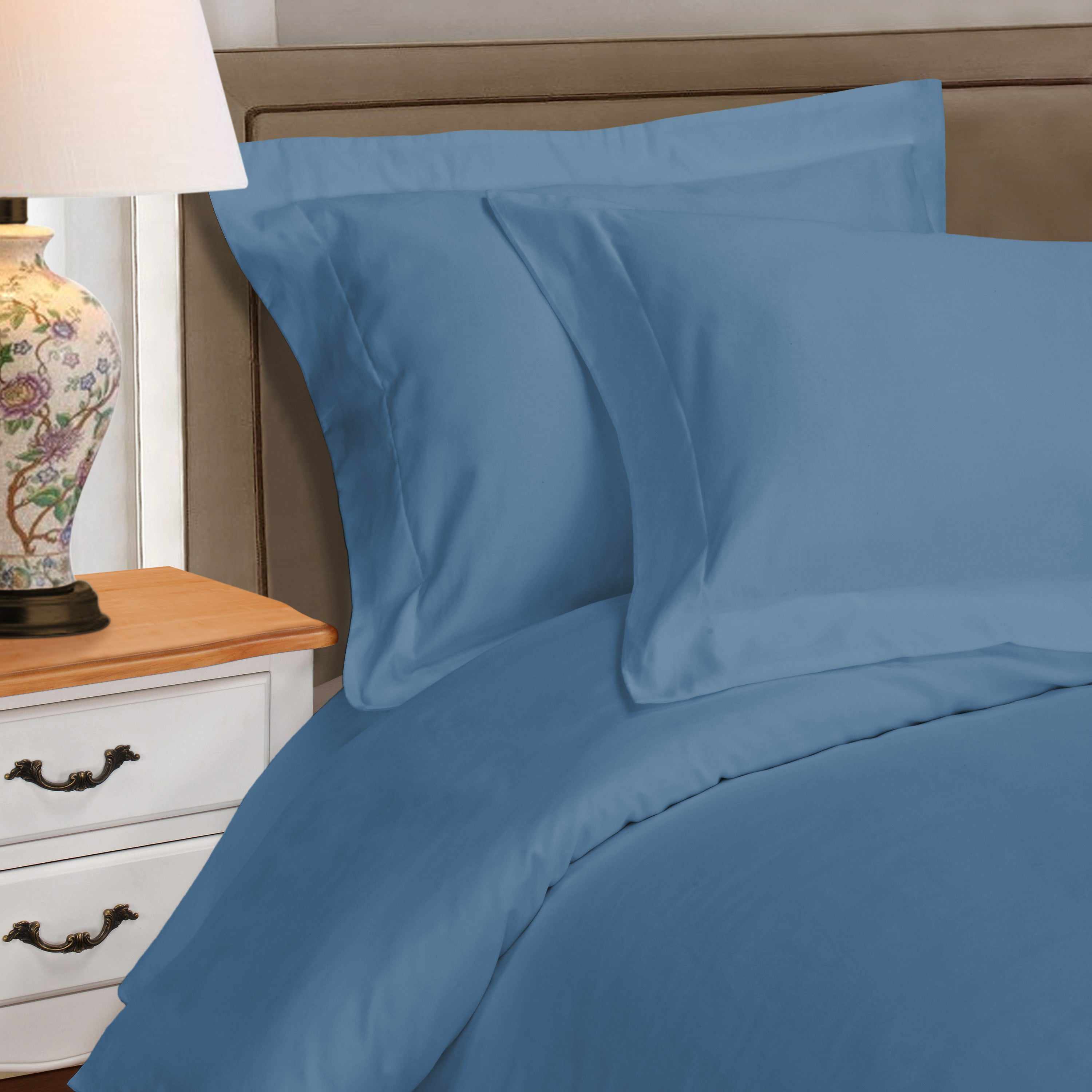 1000 Thread Count Egyptian Cotton Solid Duvet Cover Set - Omnigoodsstore