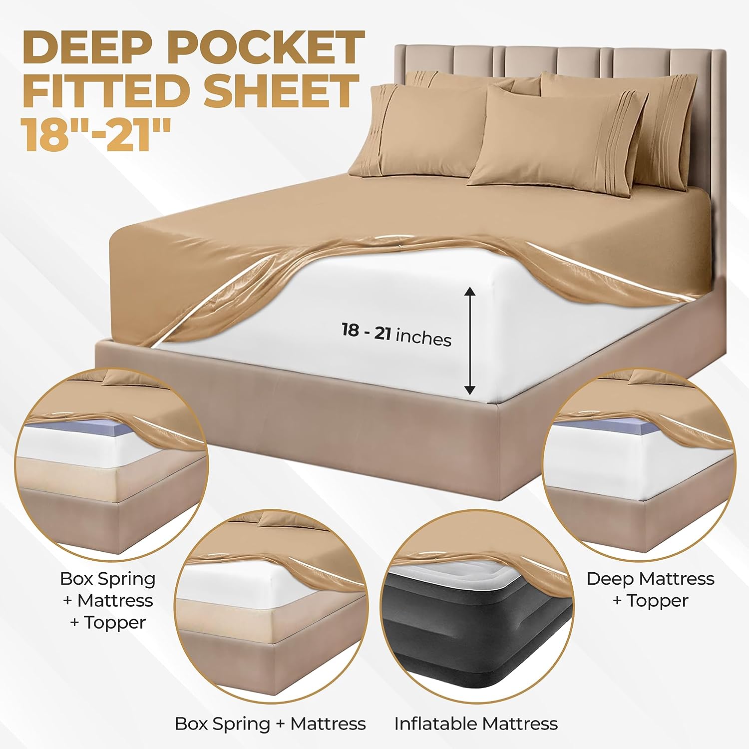 1000 Thread Count Egyptian Cotton Extra Deep Pocket Bed Sheet Set - Omnigoodsstore