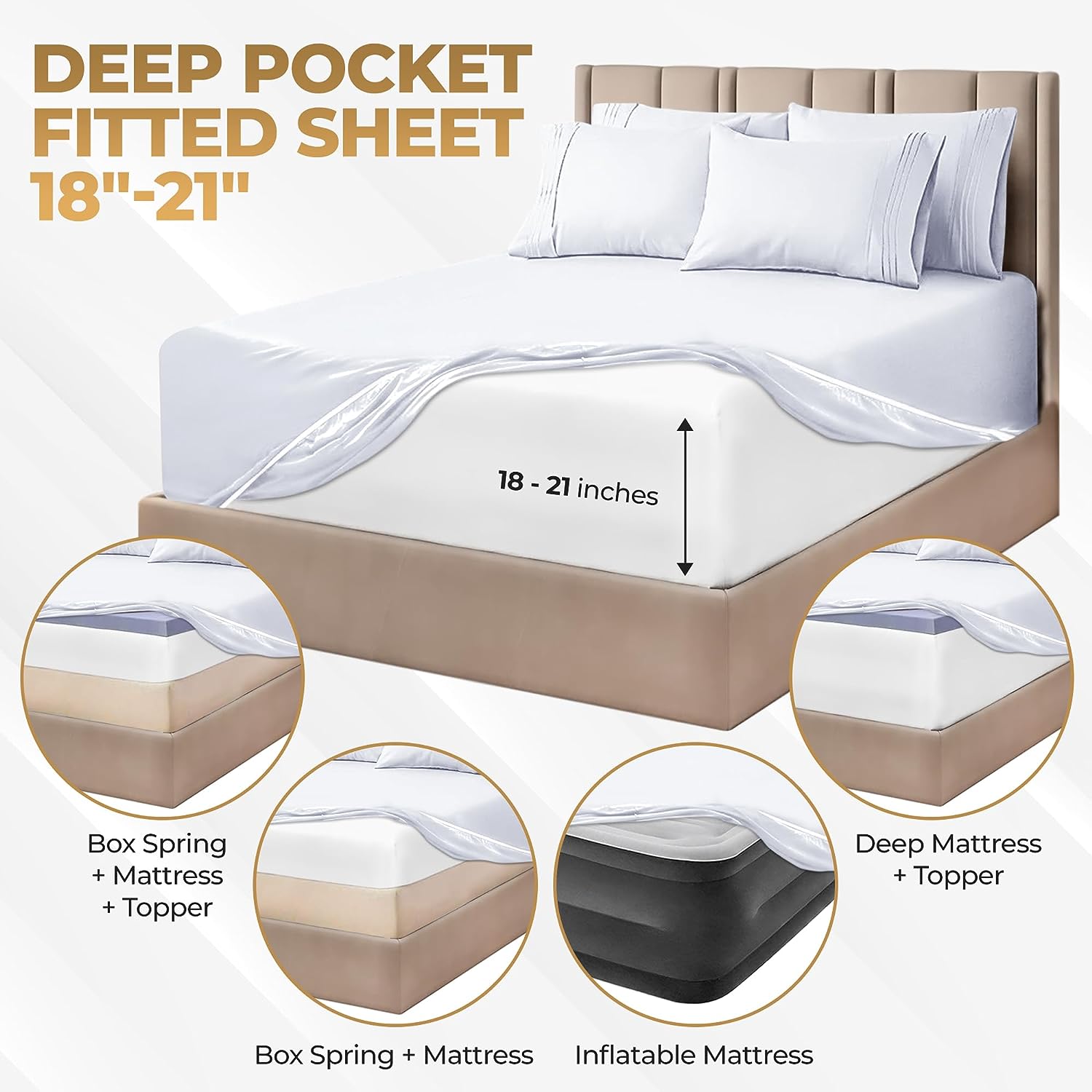 1000 Thread Count Egyptian Cotton Extra Deep Pocket Bed Sheet Set - Omnigoodsstore