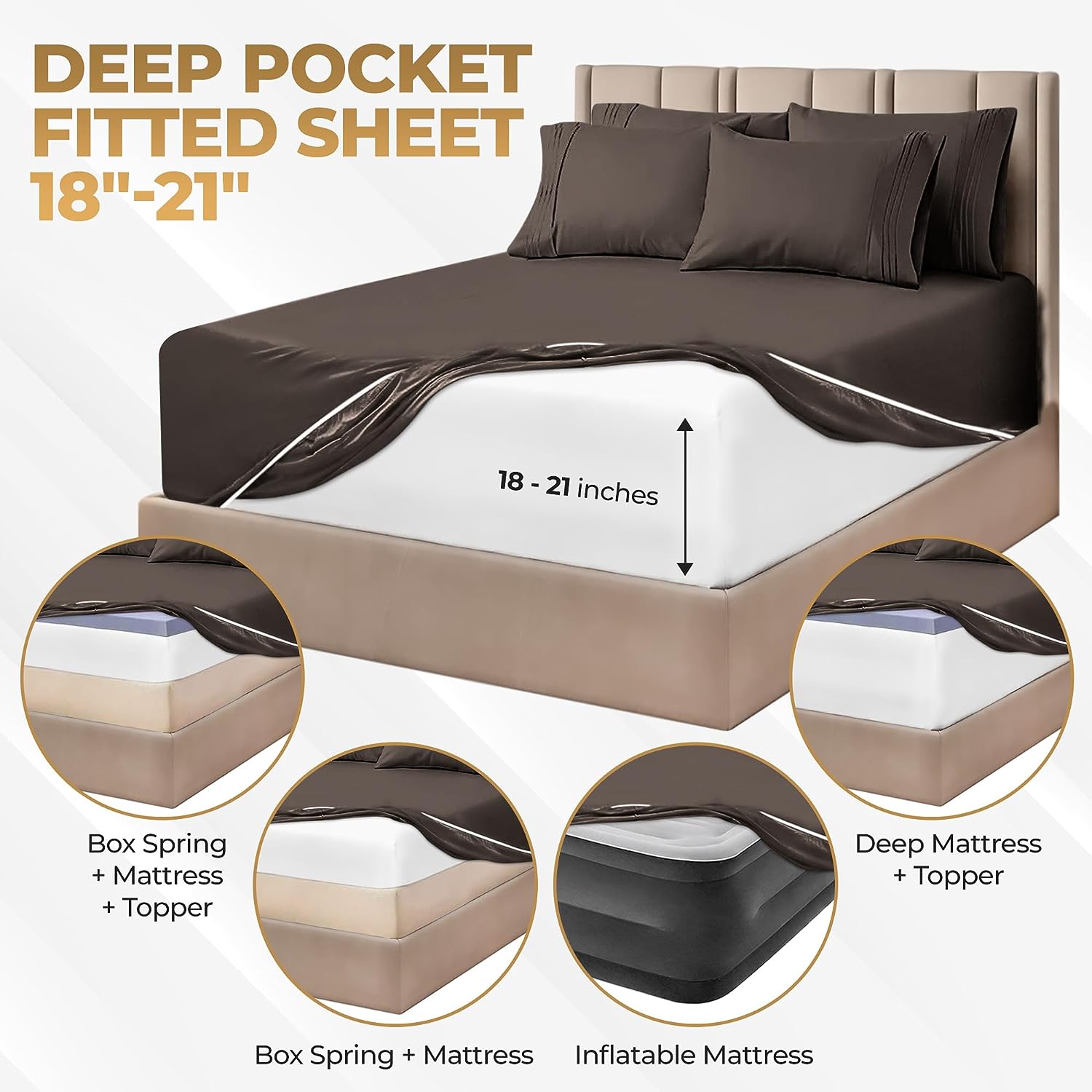 1000 Thread Count Egyptian Cotton Extra Deep Pocket Bed Sheet Set - Omnigoodsstore