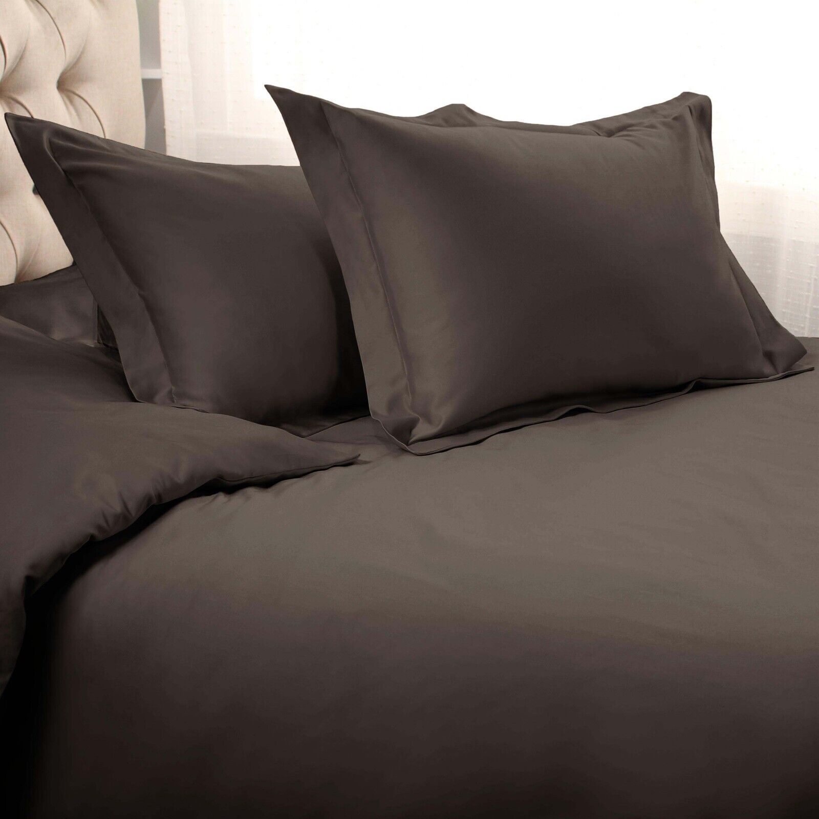 1000 Thread Count Egyptian Cotton Solid Duvet Cover Set - Omnigoodsstore
