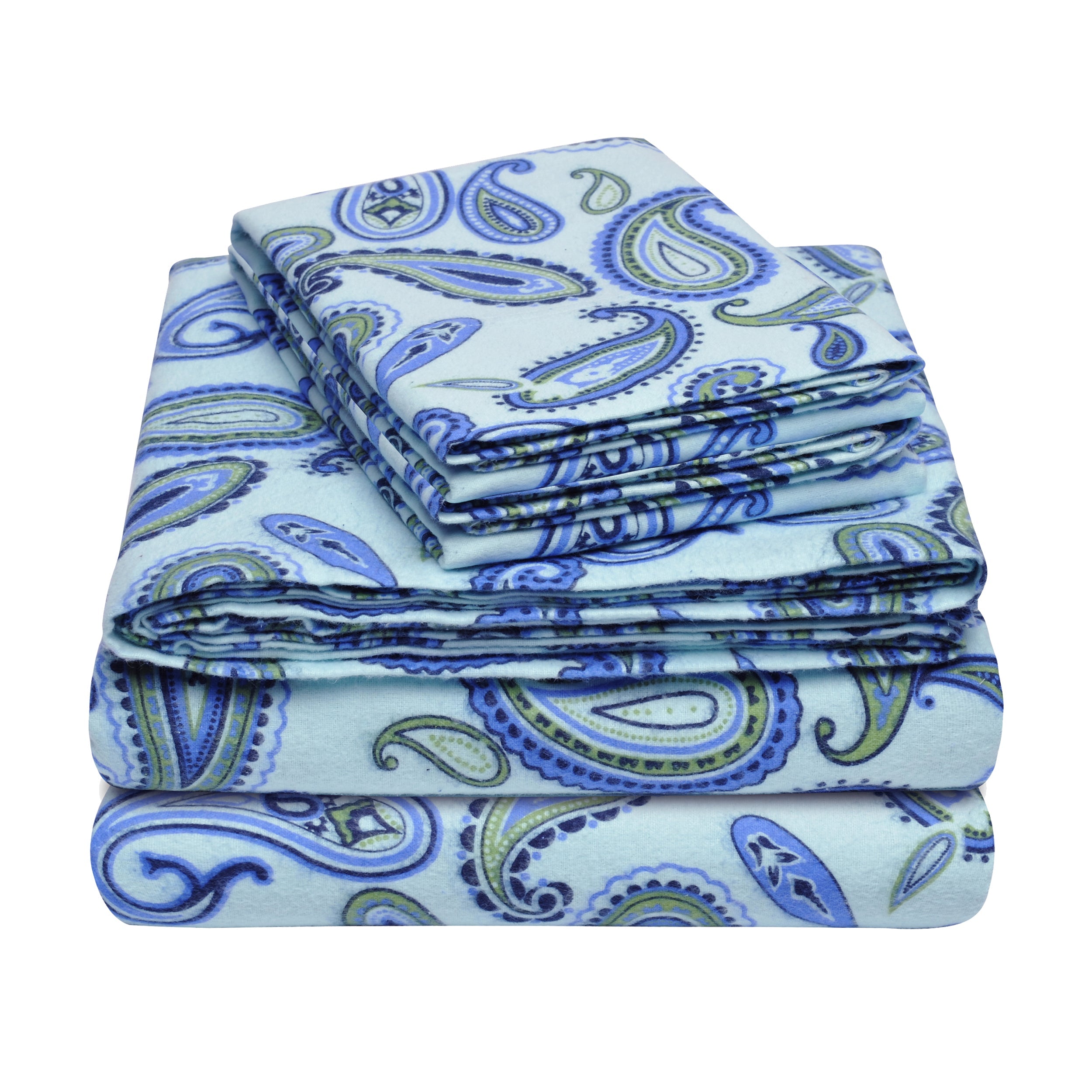 Flannel Cotton Floral Paisley Deep Pocket Bed Sheet Set - Omnigoodsstore