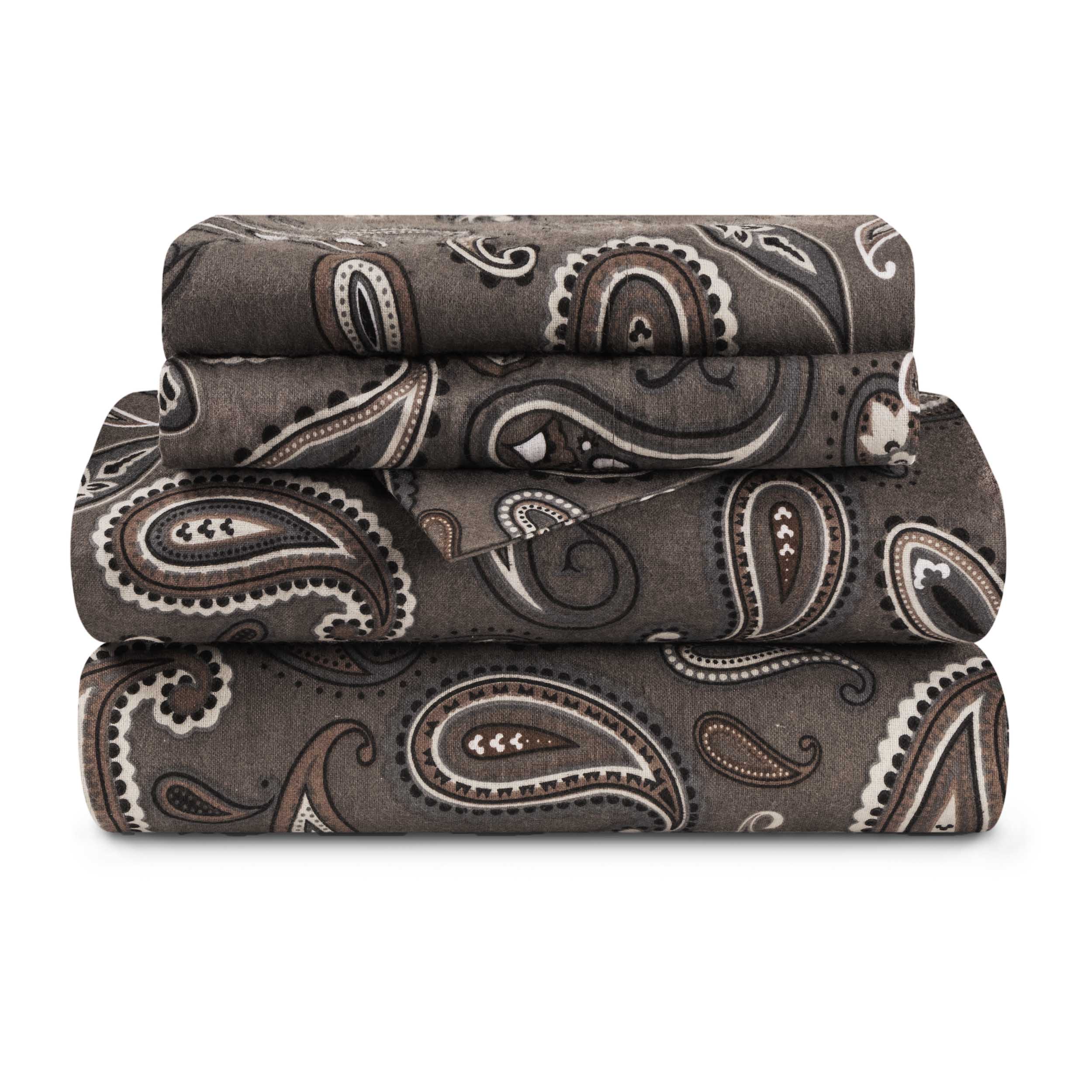 Flannel Cotton Floral Paisley Deep Pocket Bed Sheet Set - Omnigoodsstore