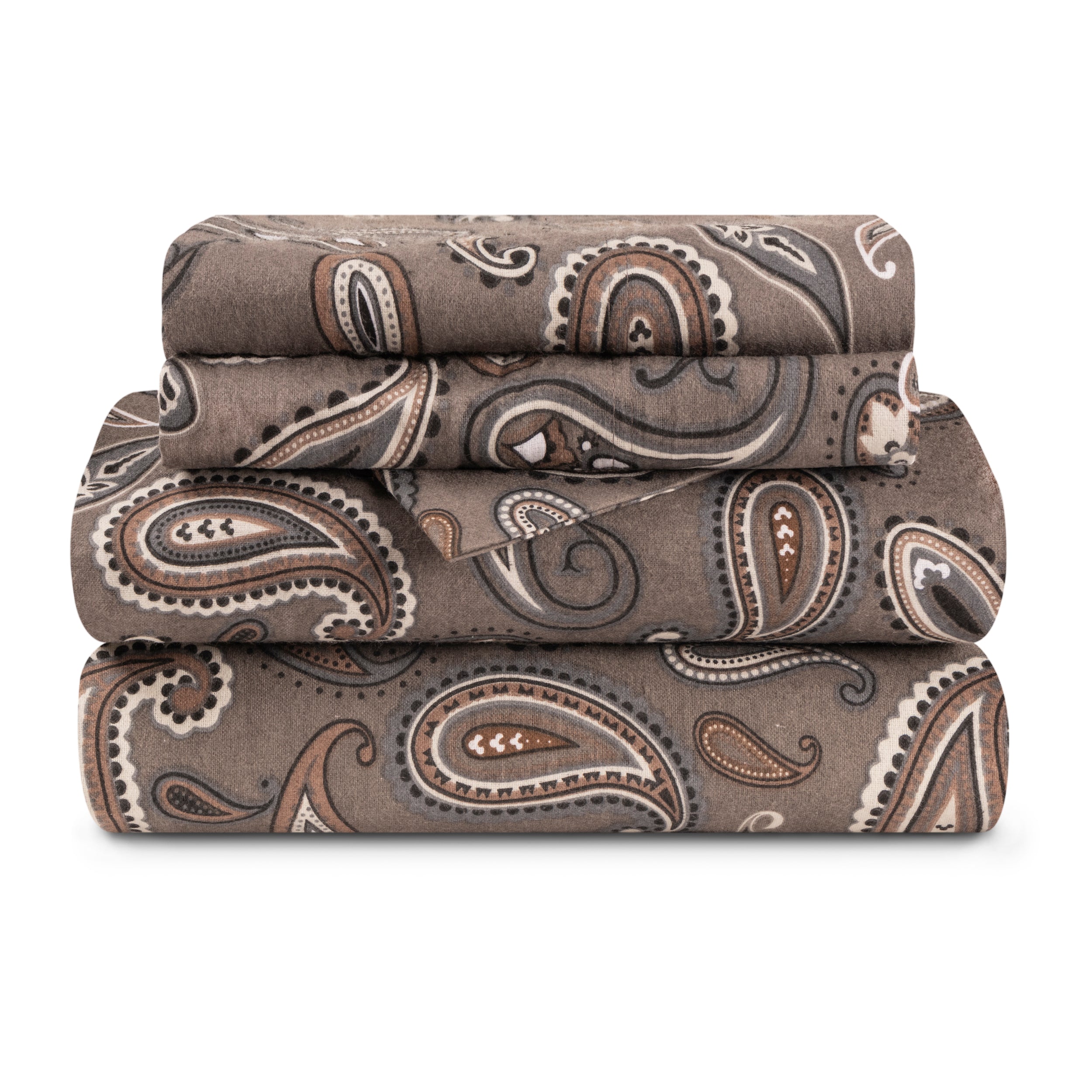 Flannel Cotton Floral Paisley Deep Pocket Bed Sheet Set - Omnigoodsstore