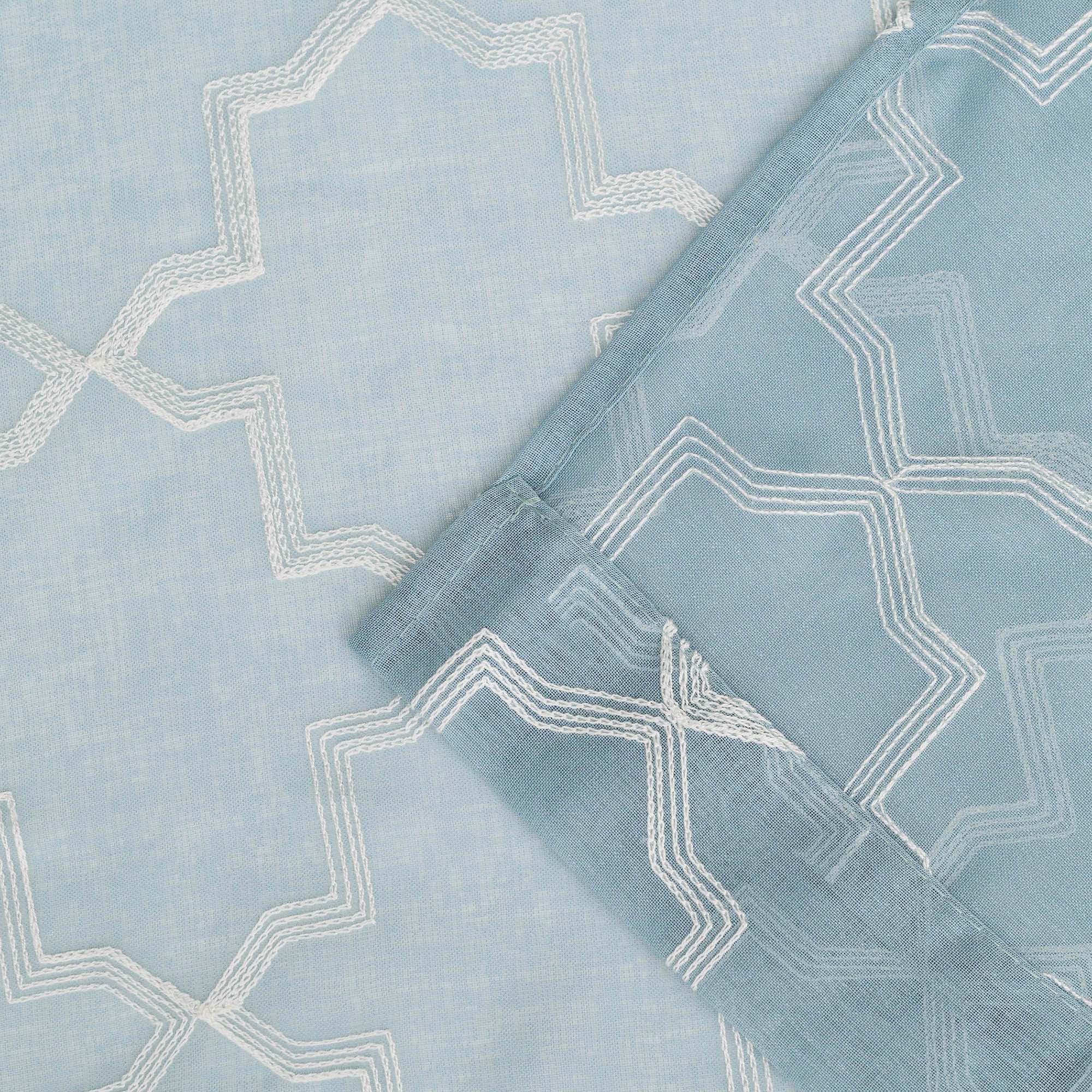 Embroidered Quatrefoil Semi Sheer 2 Piece Curtain Panel Set - Omnigoodsstore