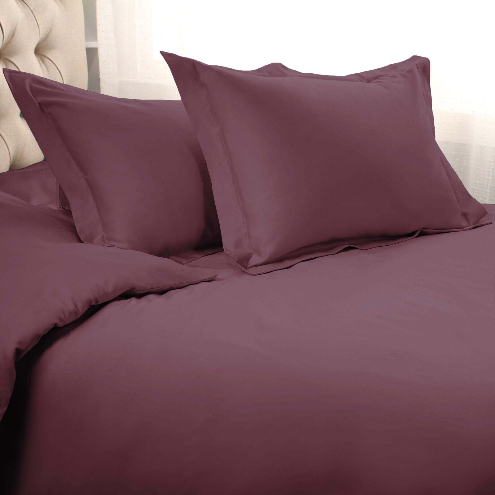 1000 Thread Count Egyptian Cotton Solid Duvet Cover Set - Omnigoodsstore
