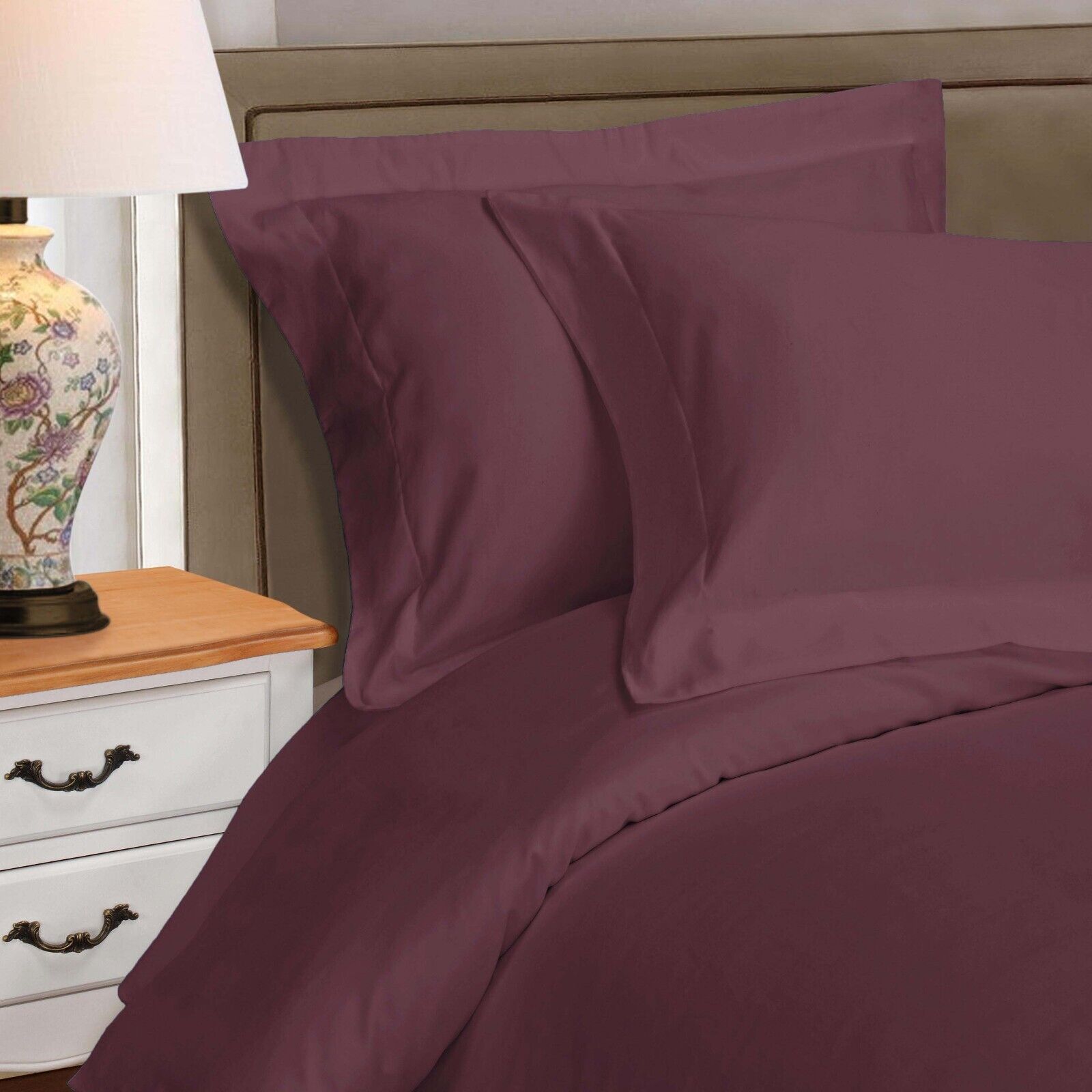 1000 Thread Count Egyptian Cotton Solid Duvet Cover Set - Omnigoodsstore