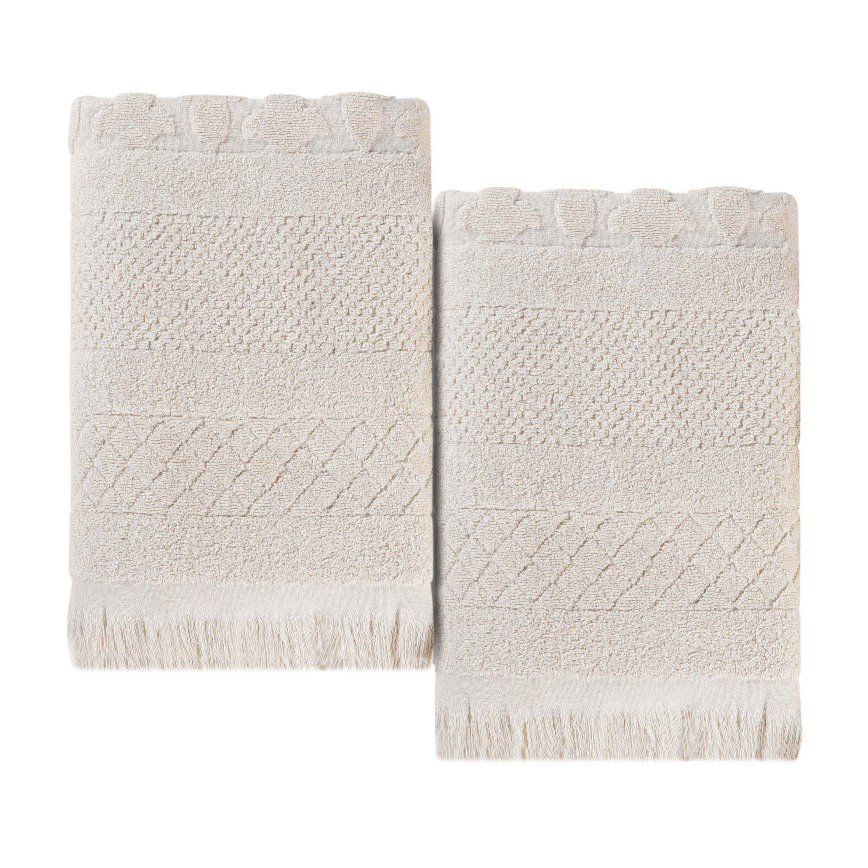 Rolla Cotton Geometric Jacquard Plush Absorbent Bath Sheet Set of 2 - Omnigoodsstore