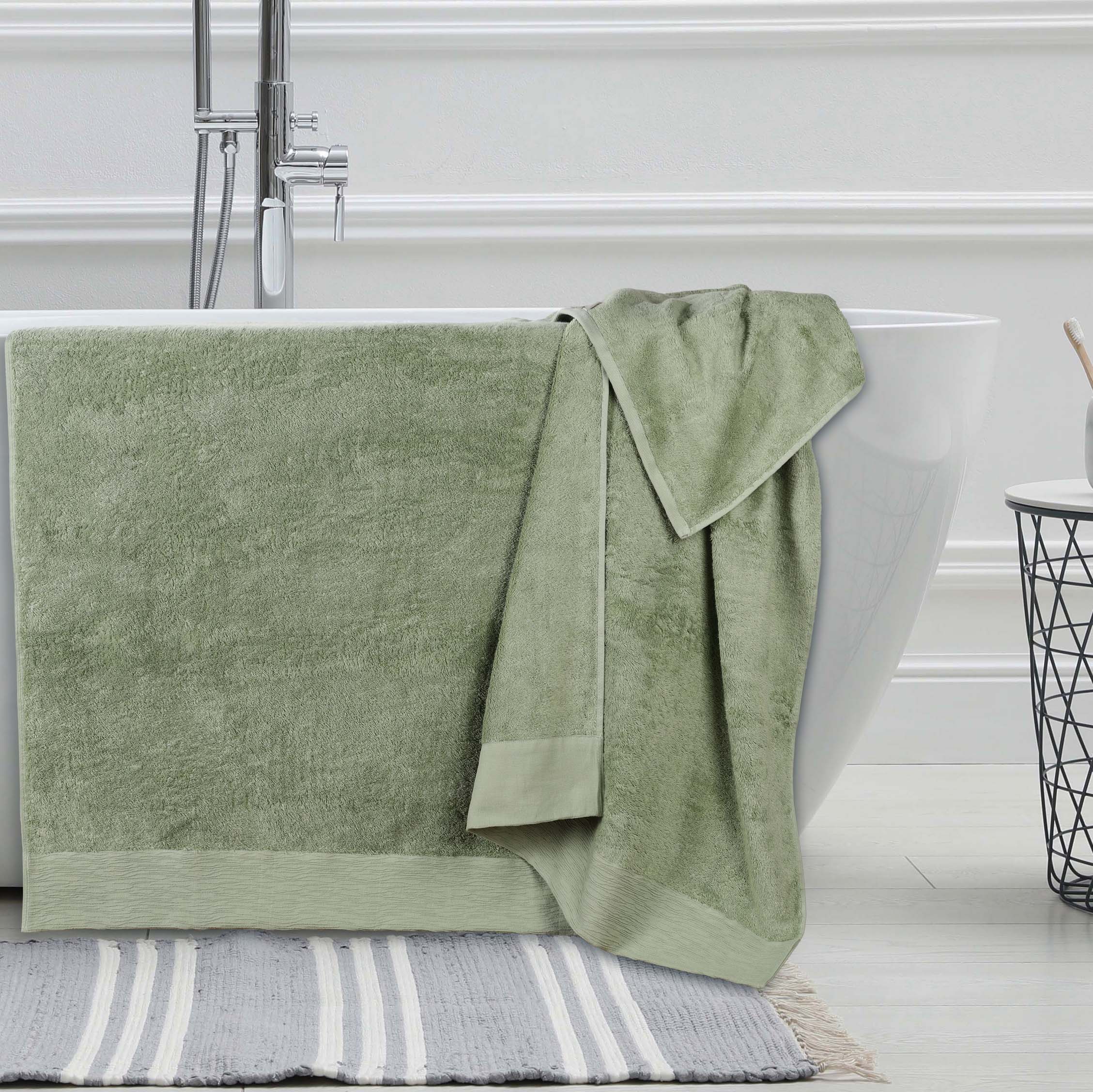 Rayon from Bamboo Eco-Friendly Fluffy Soft Solid Bath Sheet Set of 2 - Omnigoodsstore