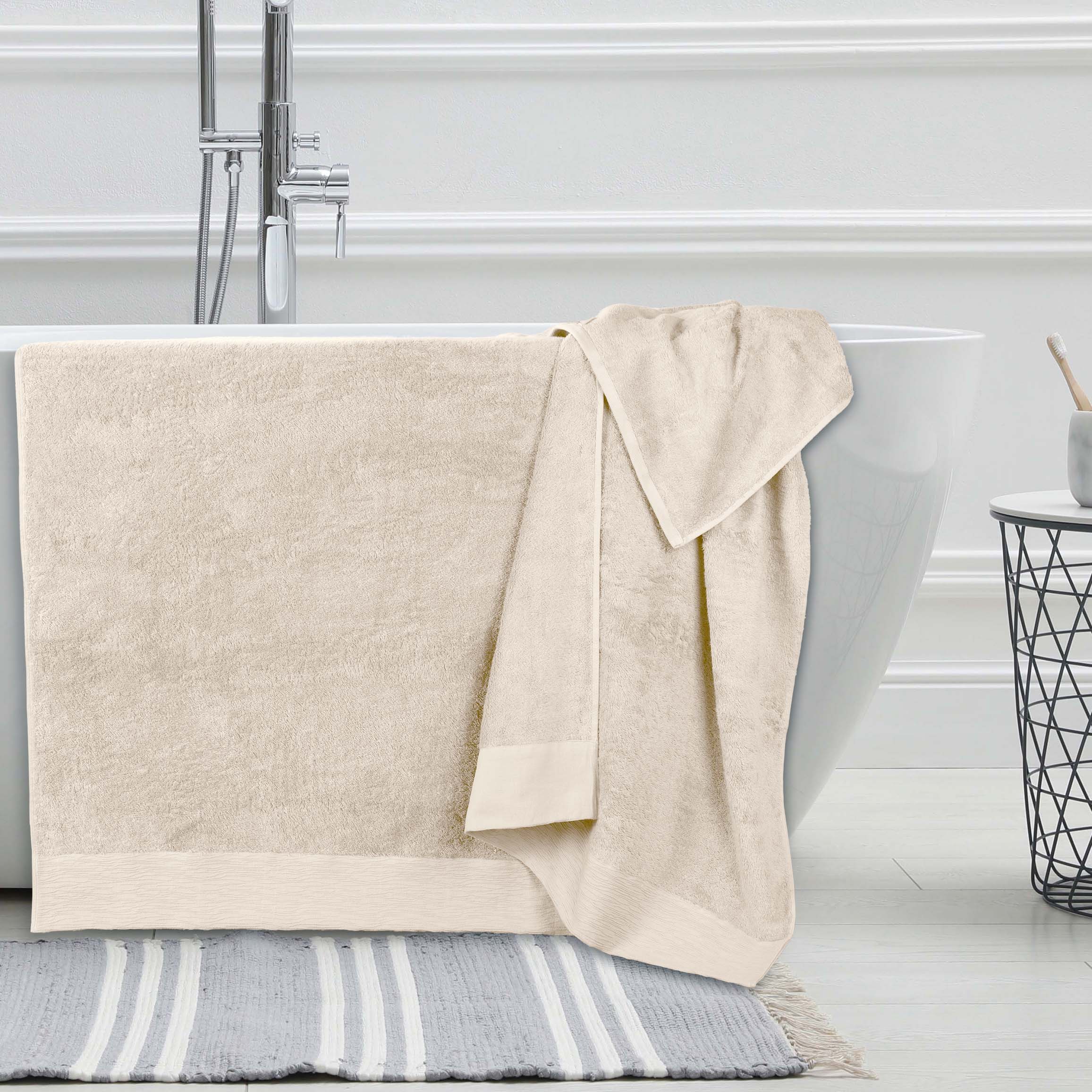 Rayon from Bamboo Eco-Friendly Fluffy Soft Solid Bath Sheet Set of 2 - Omnigoodsstore