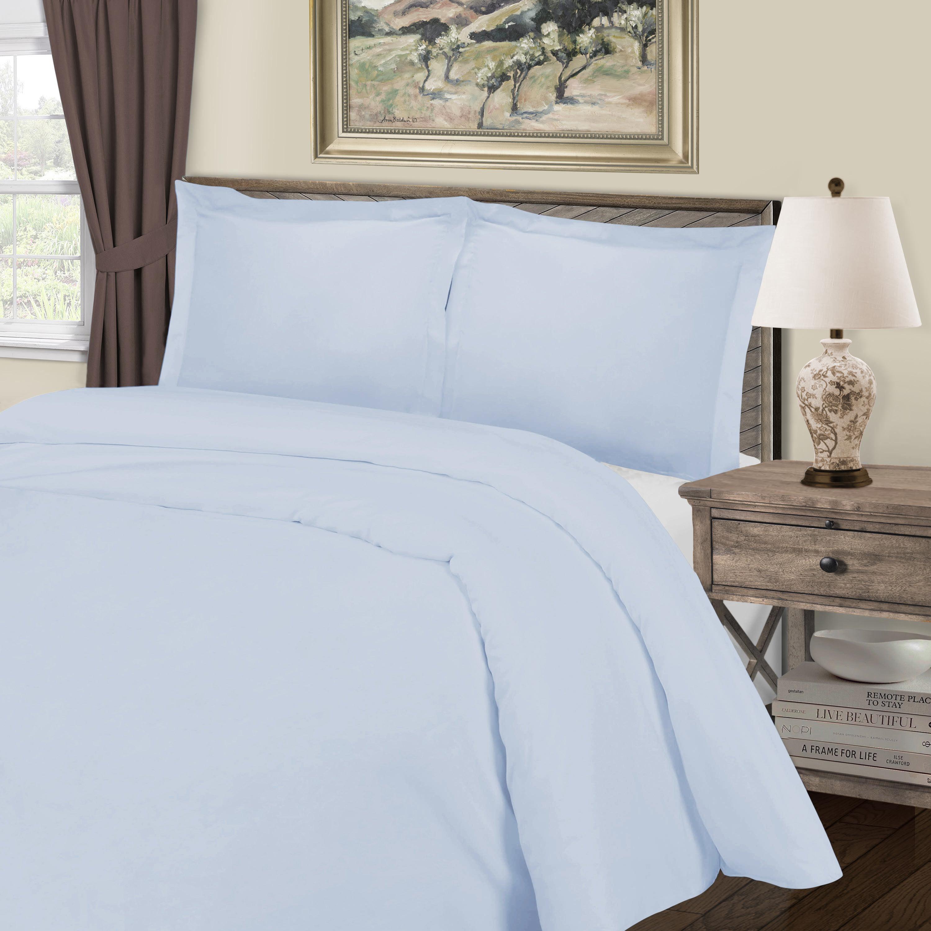 1000 Thread Count Cotton Rich Solid Duvet Cover Set - Omnigoodsstore