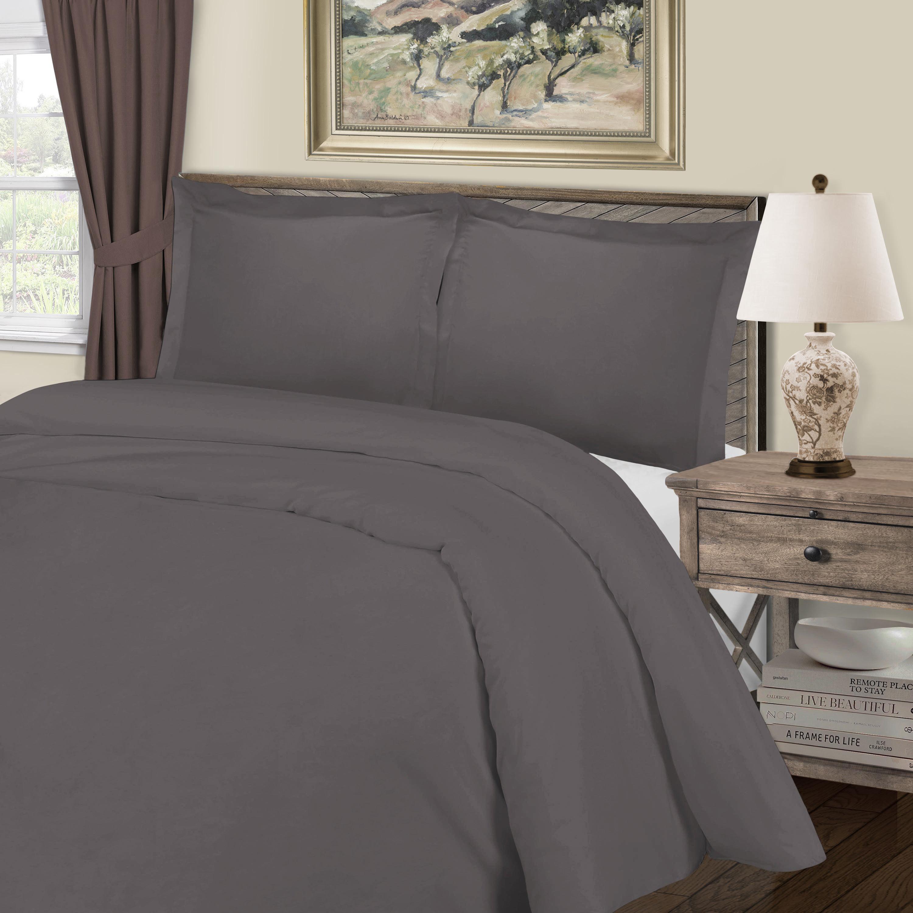 1000 Thread Count Cotton Rich Solid Duvet Cover Set - Omnigoodsstore