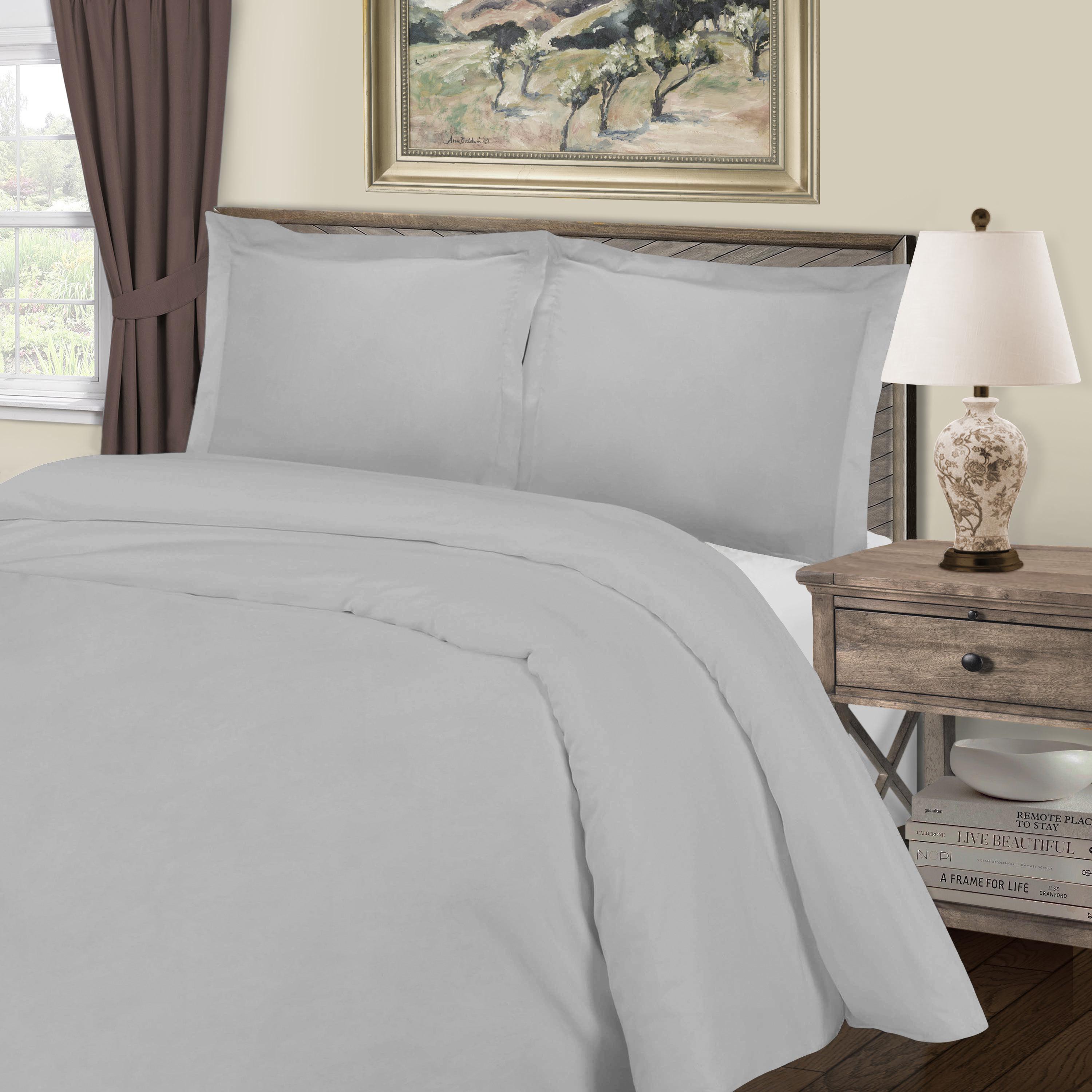1000 Thread Count Cotton Rich Solid Duvet Cover Set - Omnigoodsstore