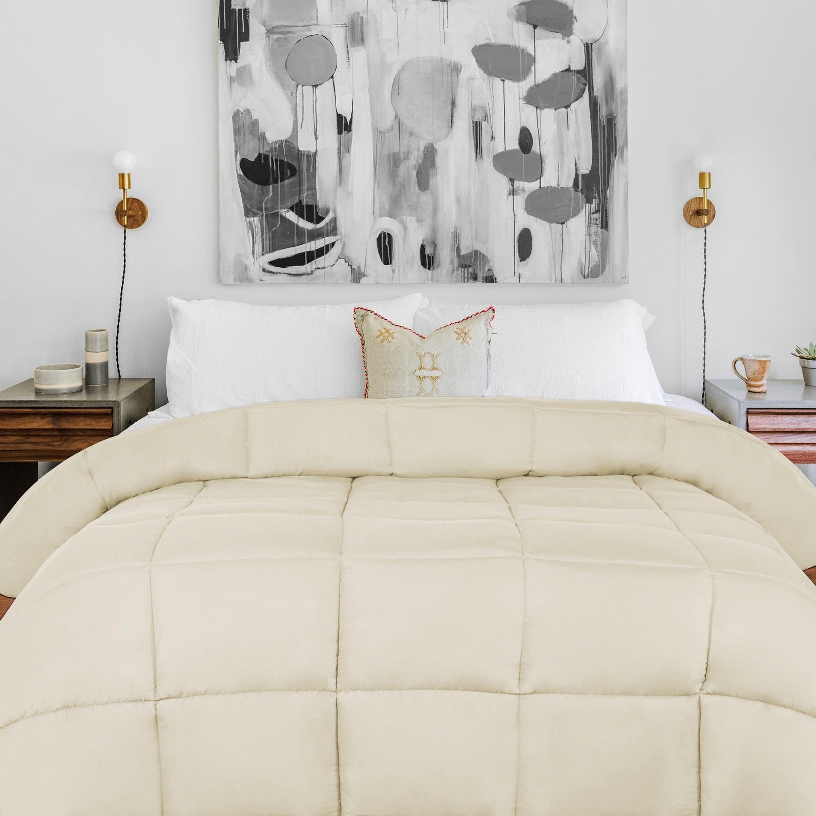 Brushed Microfiber Down Alternative Medium Weight Solid Comforter - Omnigoodsstore