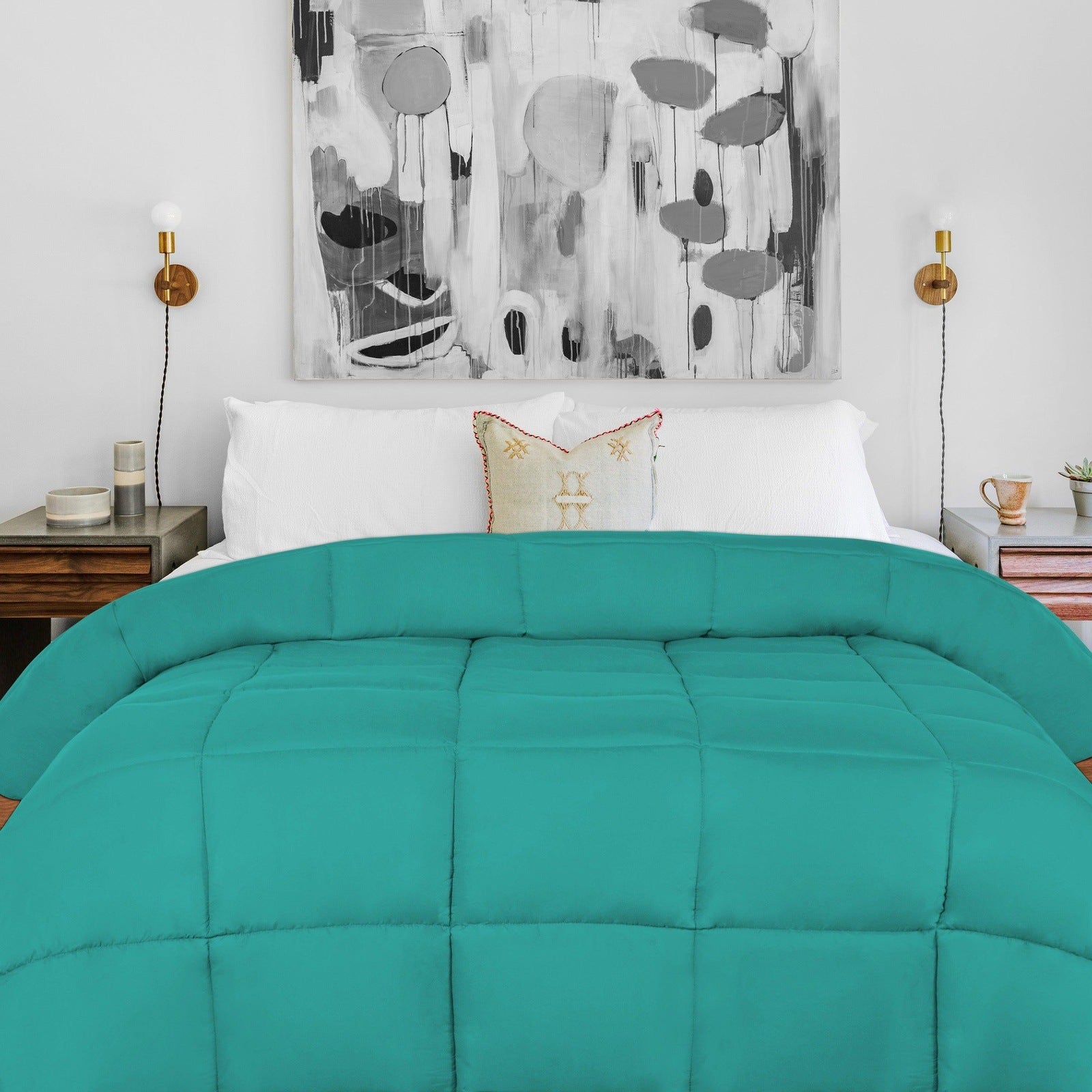 Brushed Microfiber Down Alternative Medium Weight Solid Comforter - Omnigoodsstore