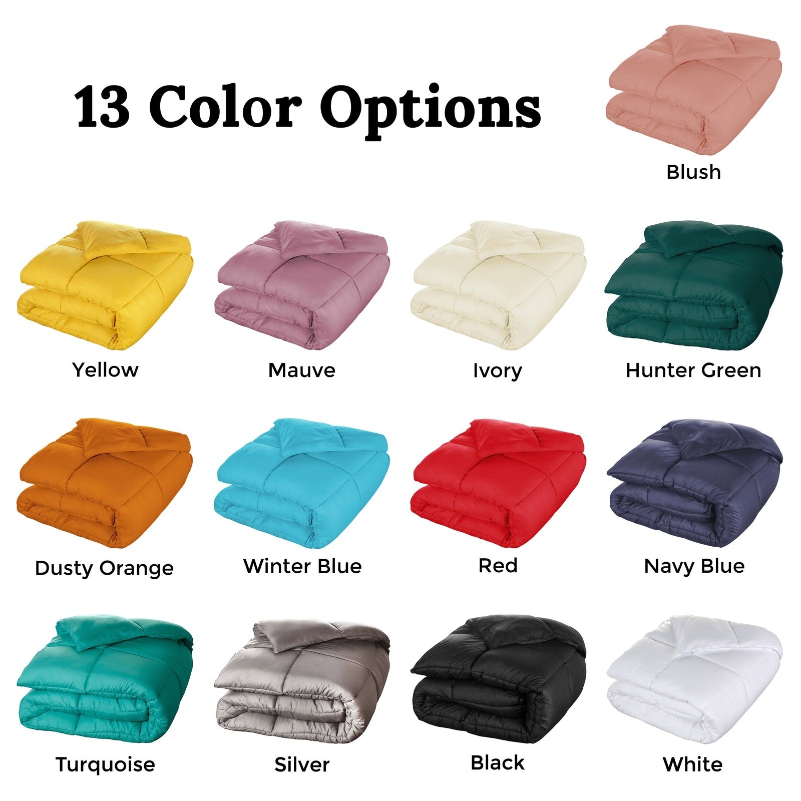 Brushed Microfiber Down Alternative Medium Weight Solid Comforter - Omnigoodsstore